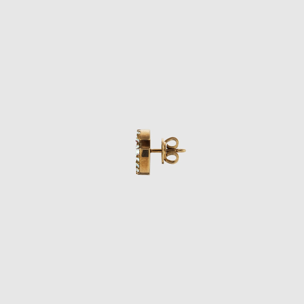 GG Marmont crystal earrings in antique gold-toned metal