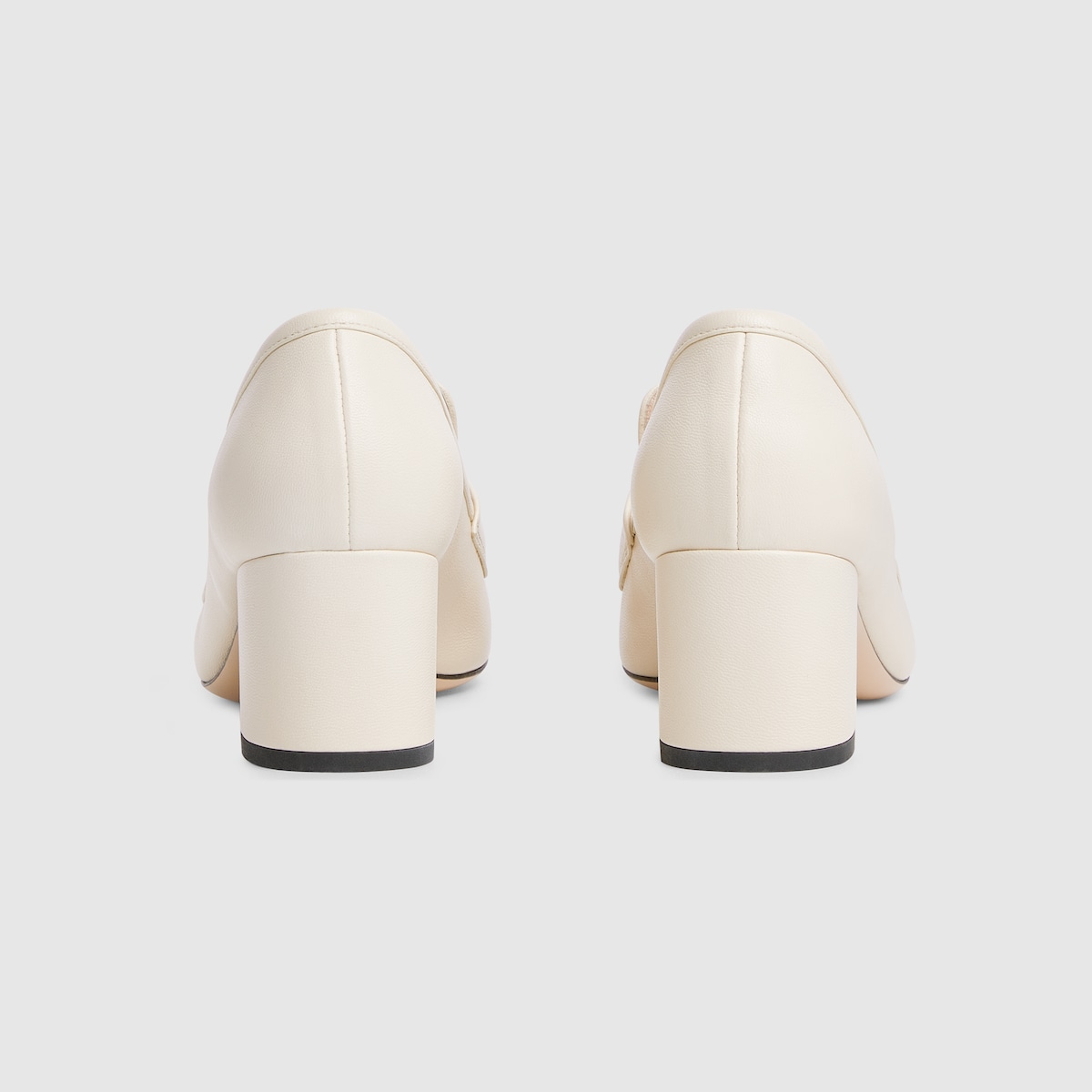 ホースビット付き ウィメンズ ローファーパンプス ・アイボリー レザー