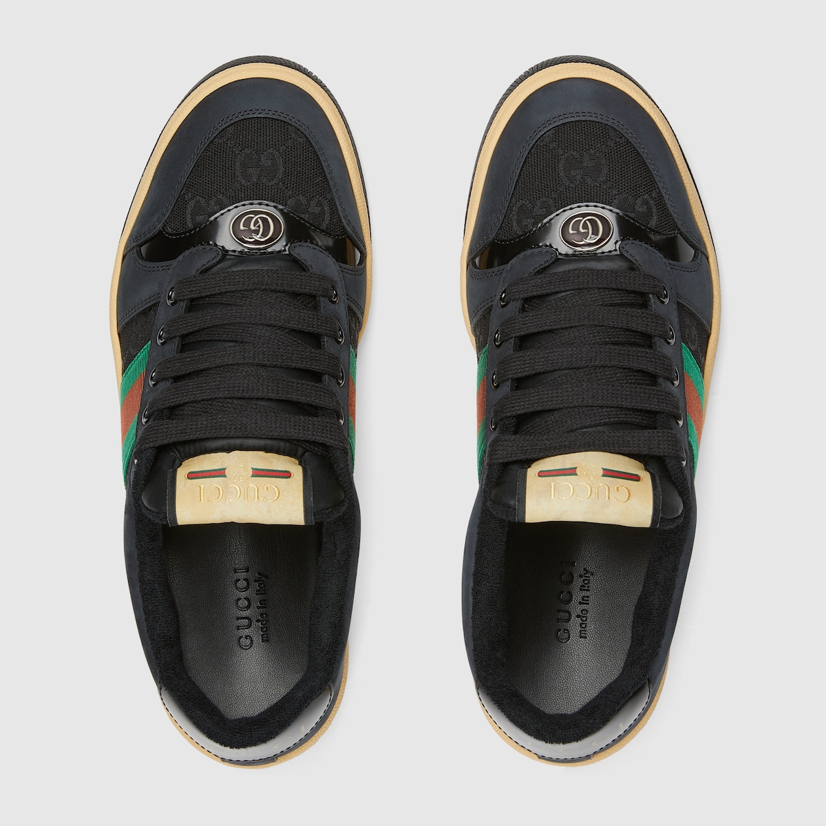 Women's Screener sneaker in black leather | GUCCI® CA