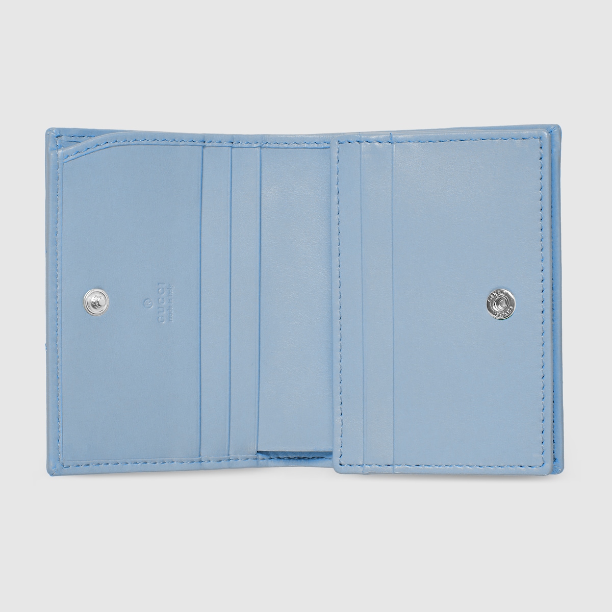 GUCCI GG ウォレット ブルー オンライン限定 ダブルG スモールウォレット ・ライトブルー レザー