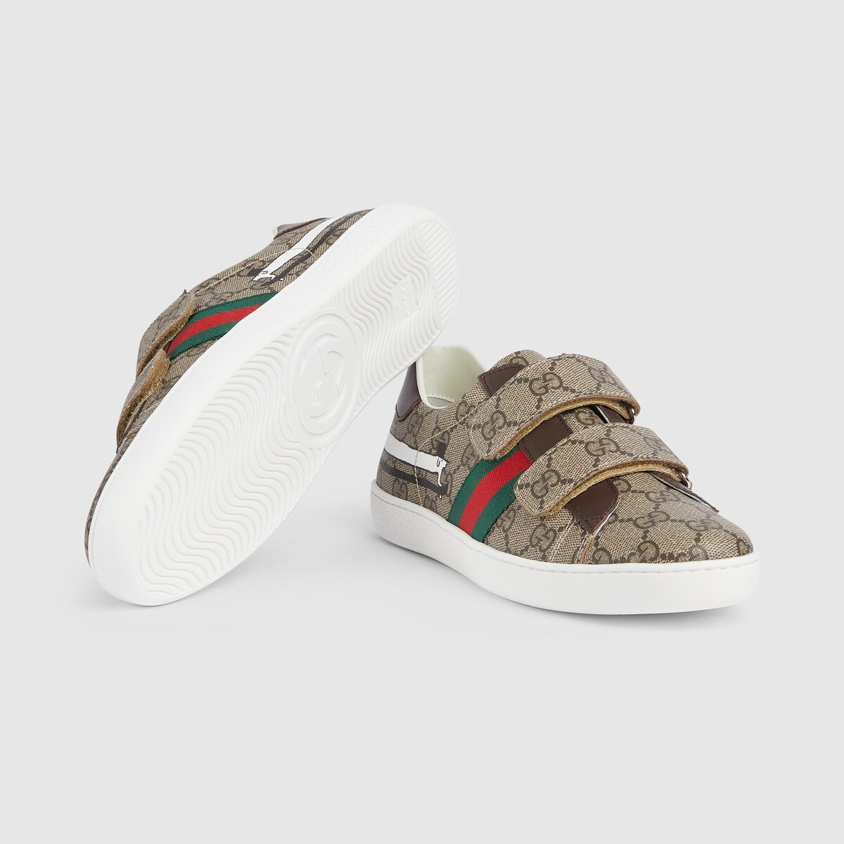 Teen Ace sneaker in beige and brown GG Supreme - thumbnail 3