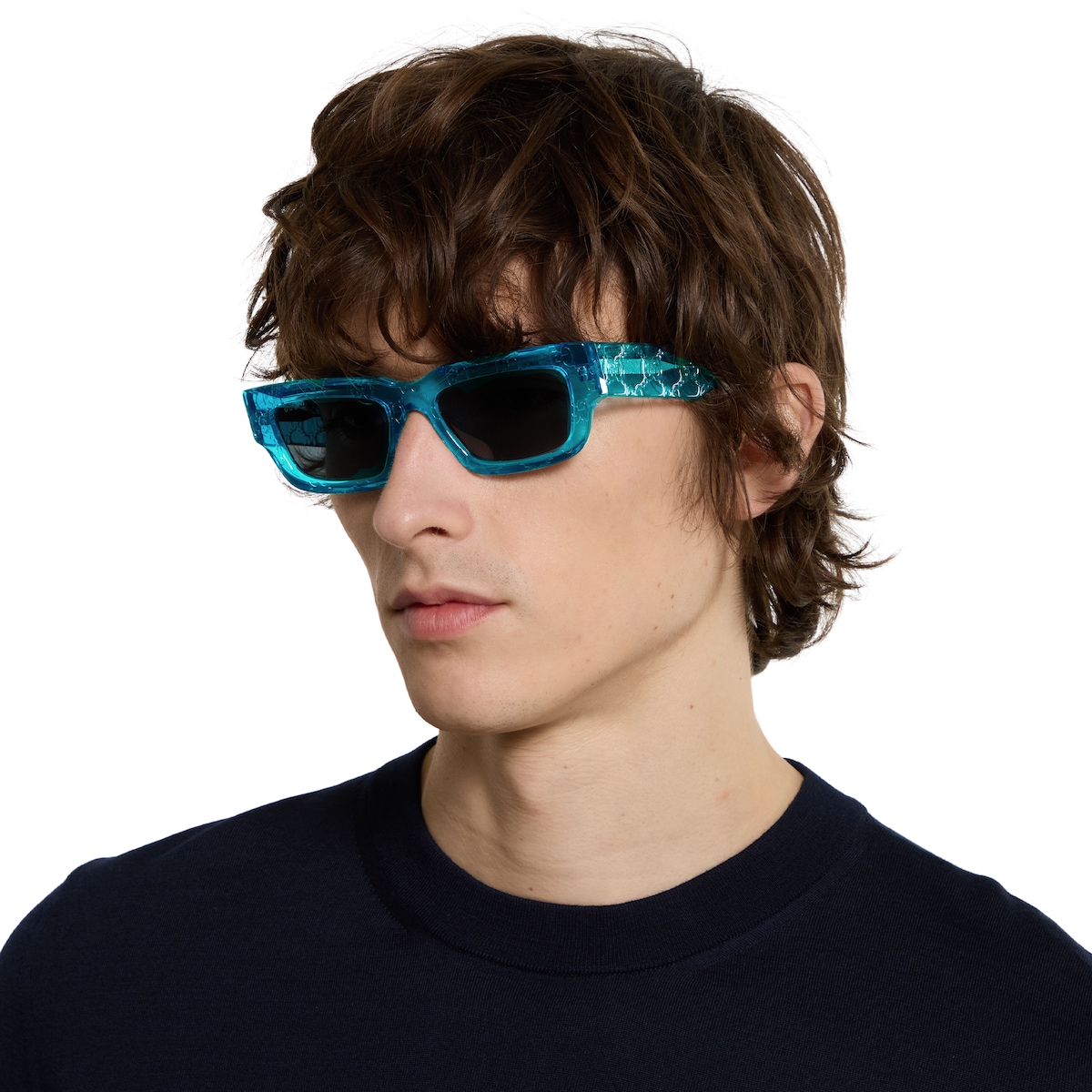 CHUNKY RECTANGULAR FRAME SUNGLASSES G204 IN ACETATE