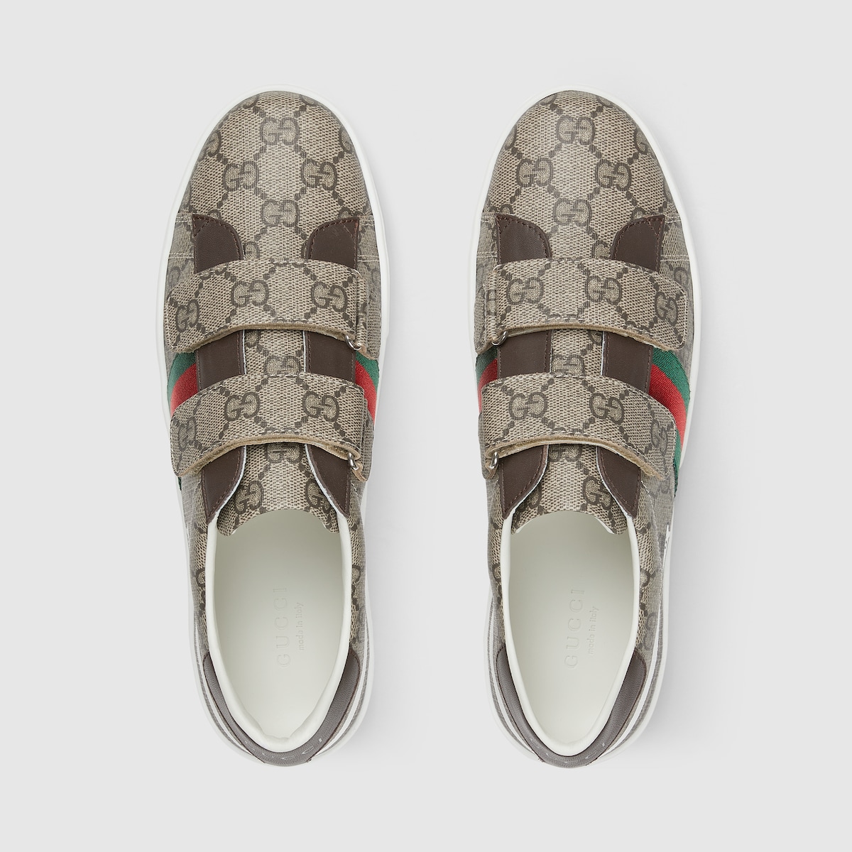 Teen Ace sneaker in beige and brown GG Supreme