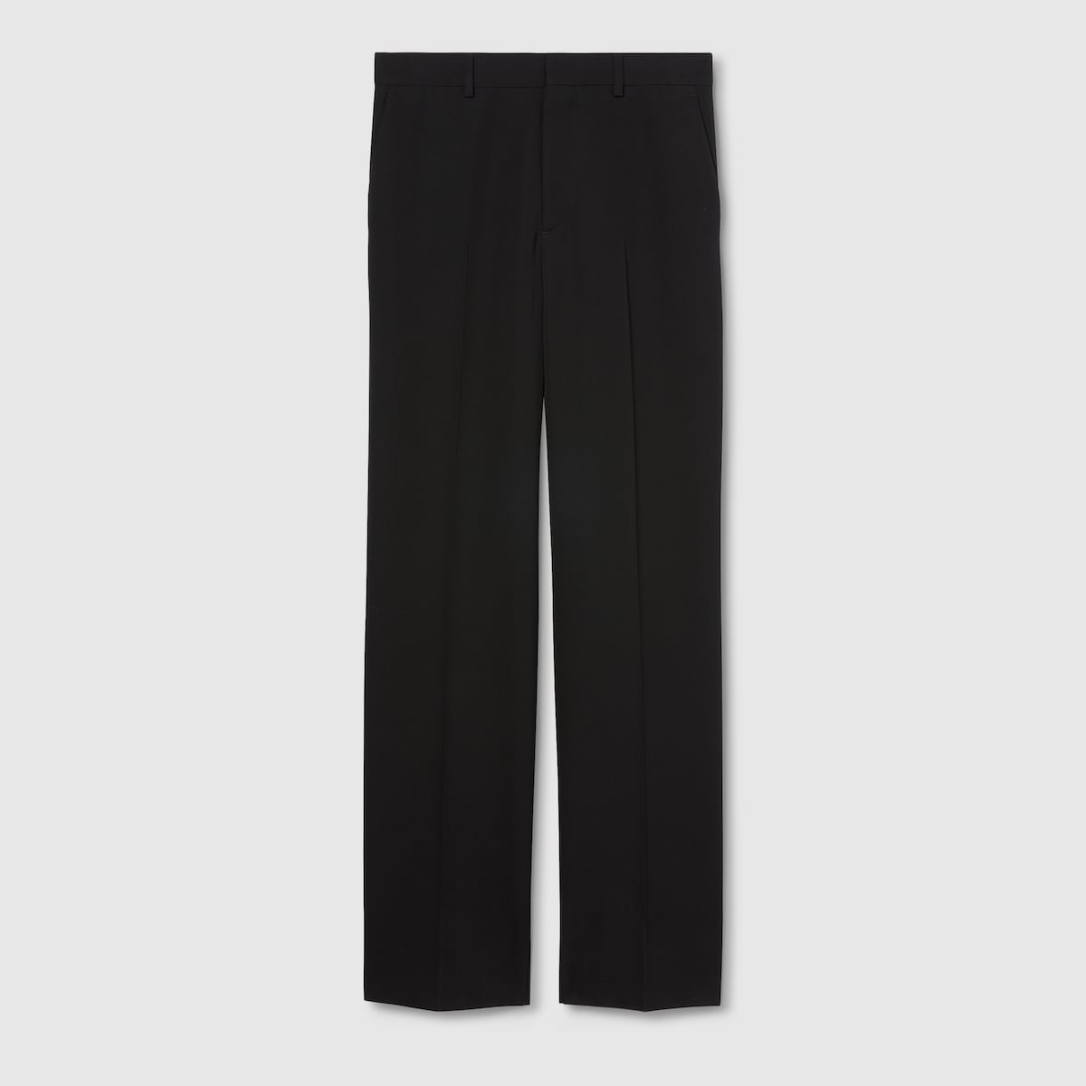 Wool gabardine pant with embroidery in black | GUCCI® SI