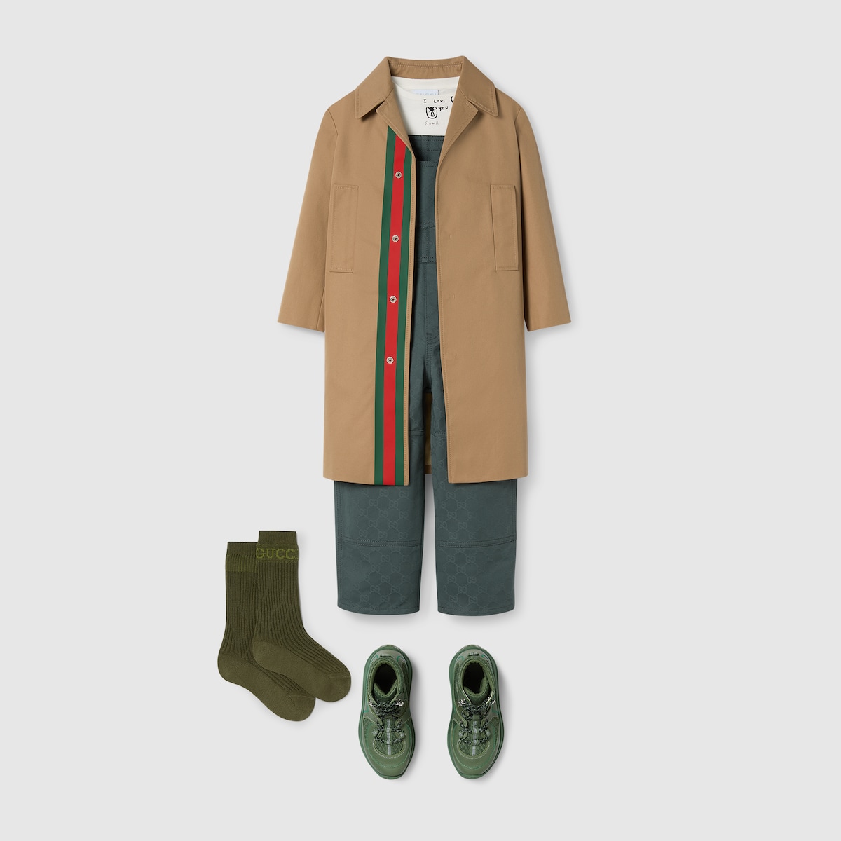 Children's cotton coat with Web in light brown