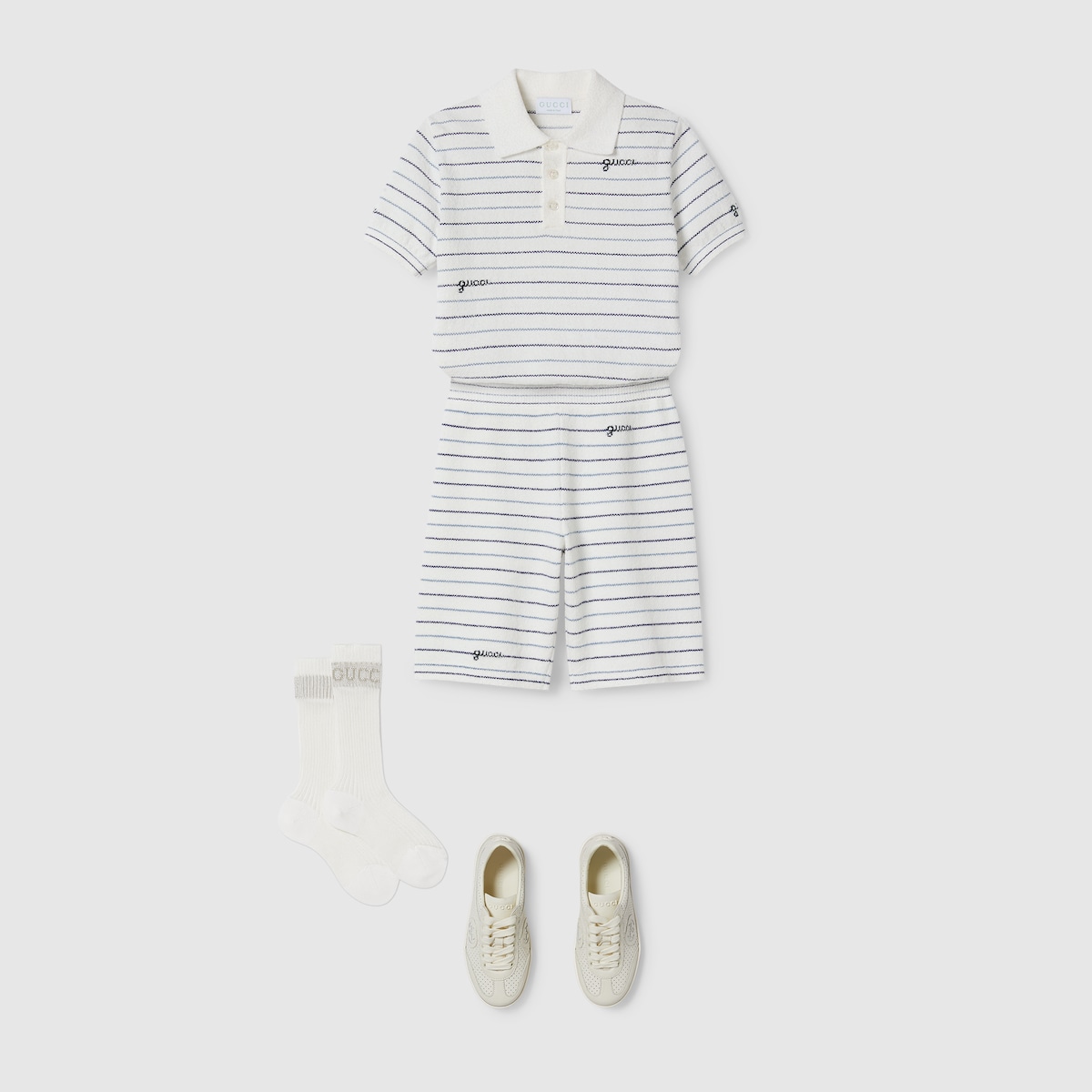 Children's G75 sneaker in off white leather