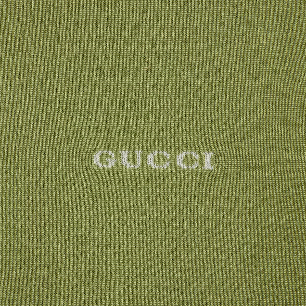 Cashmere and silk top with intarsia in green | GUCCI® US