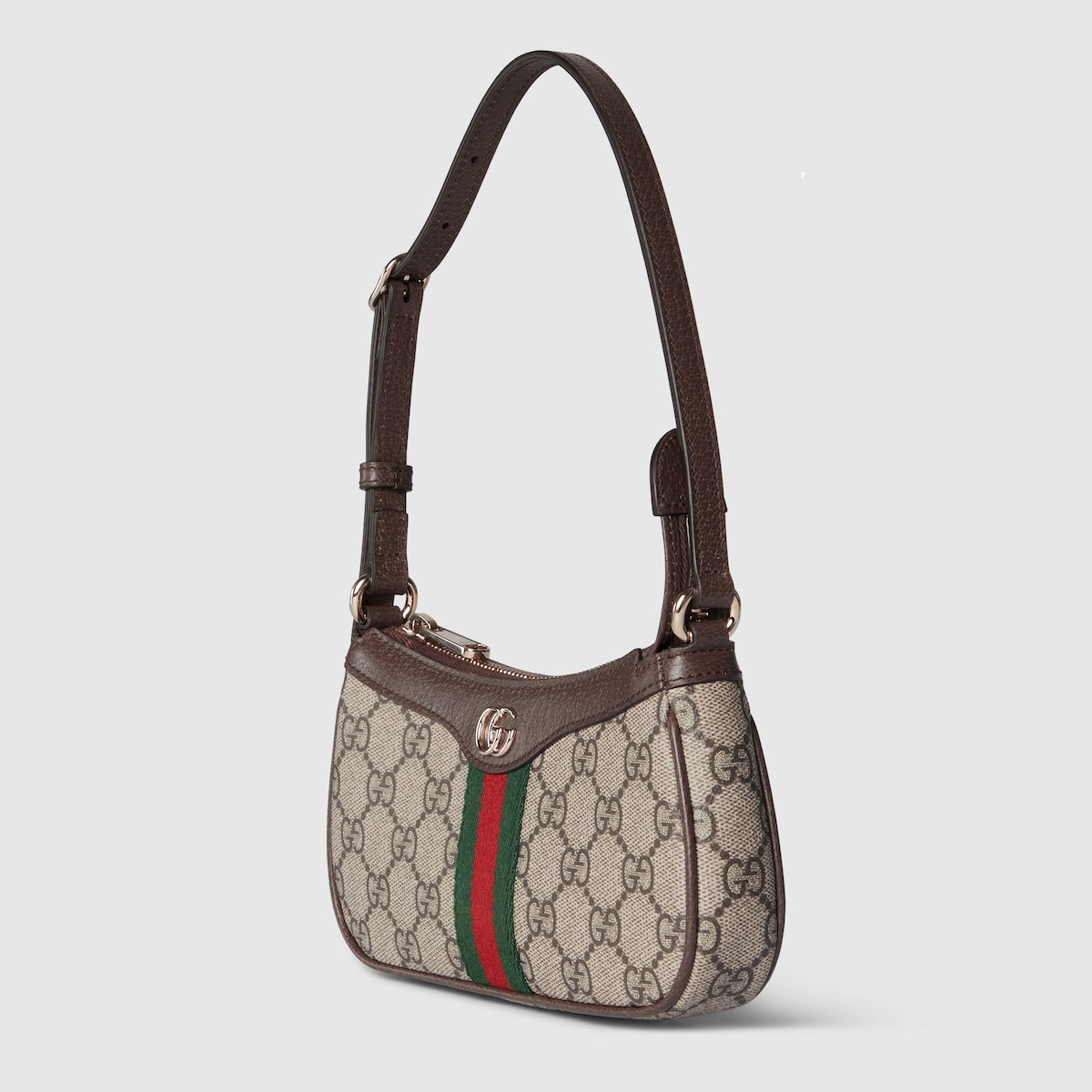 Ophidia mini shoulder bag in beige and brown GG fabric