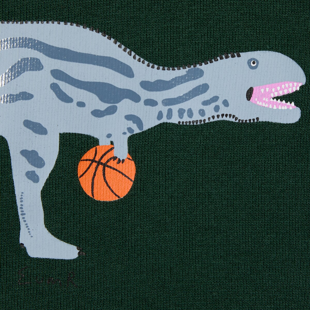 Children's sweatshirt with print in dark green - thumbnail 5