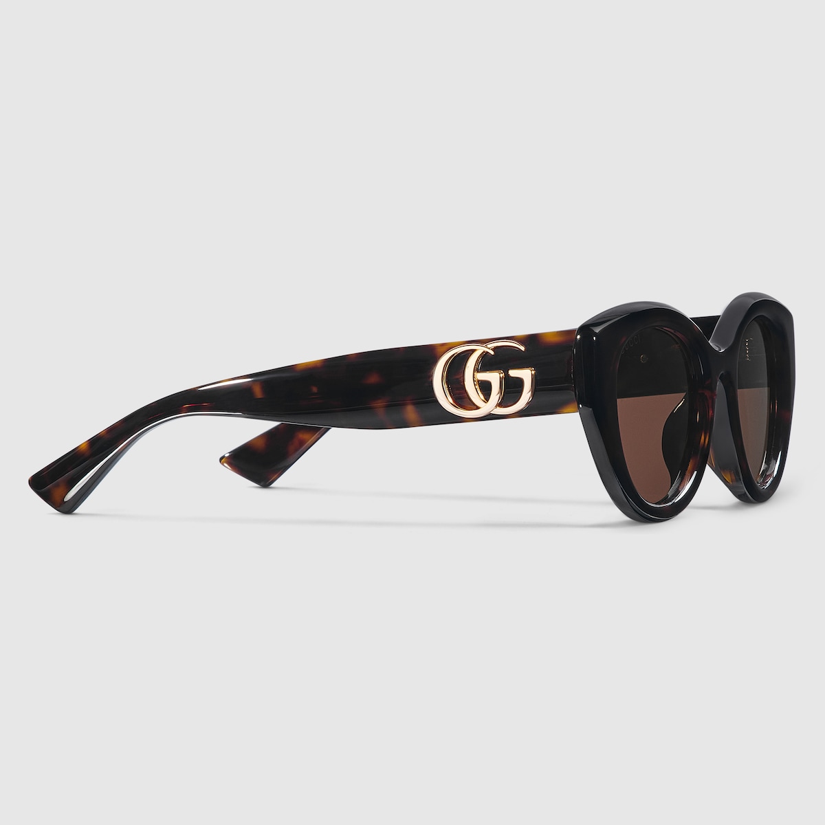 オーバルフレーム サングラス ・ダークブラウン トータスシェル