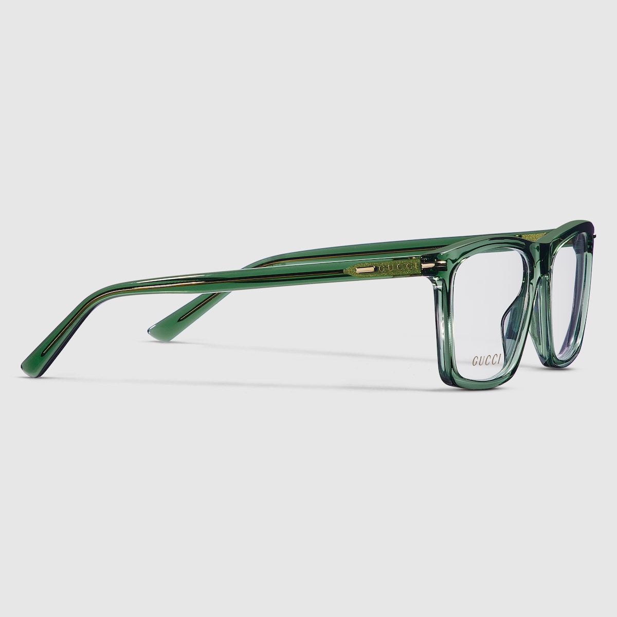 Rectangular optical frame in transparent green | GUCCI® US