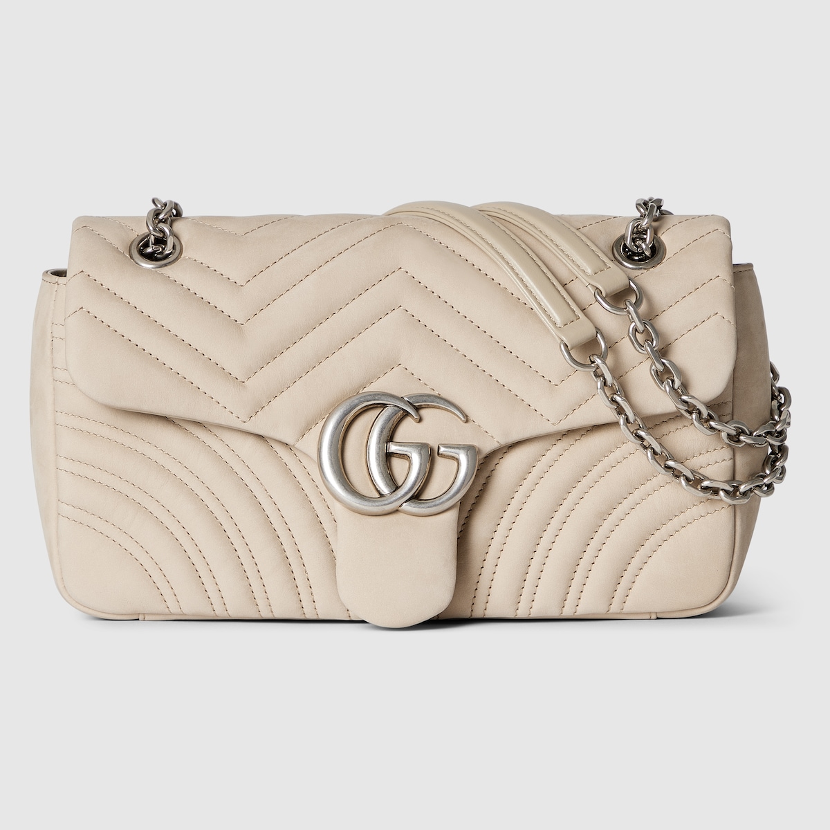GG Marmont medium shoulder bag in oatmeal leather | GUCCI® US