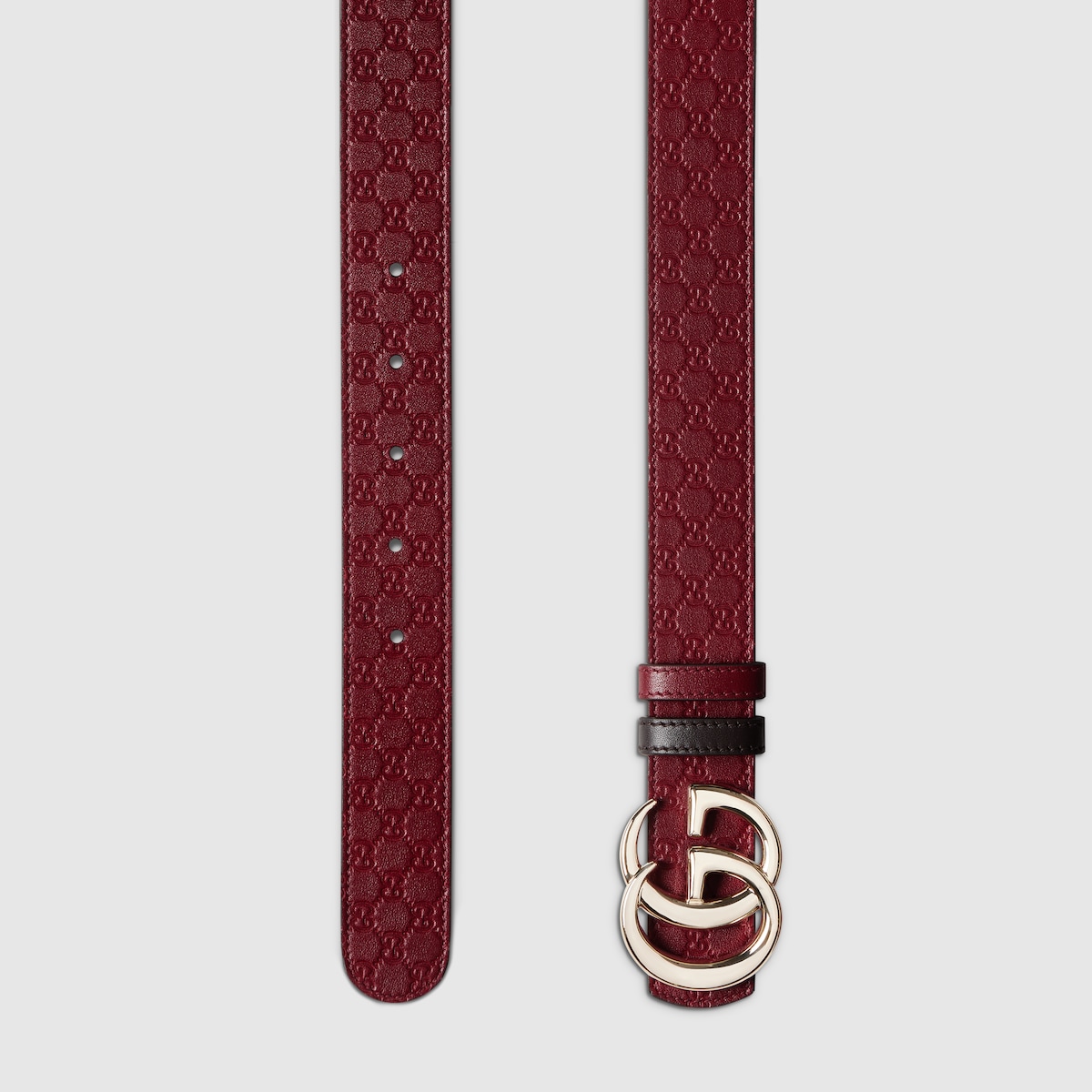 Reversible GG Marmont belt in rosso ancora red and pink