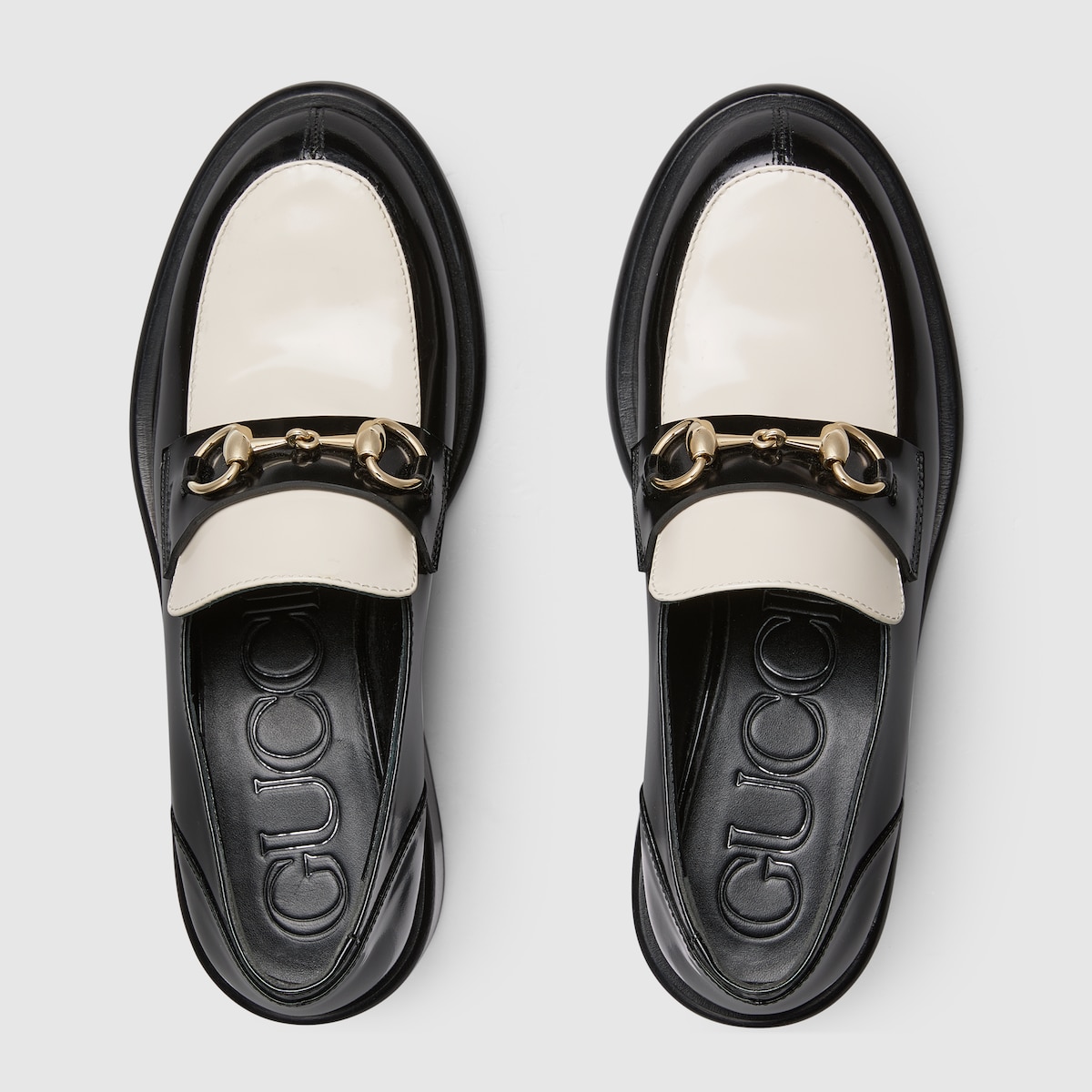 ウィメンズ ホースビット付き ローファー ・ブラック＆ホワイト