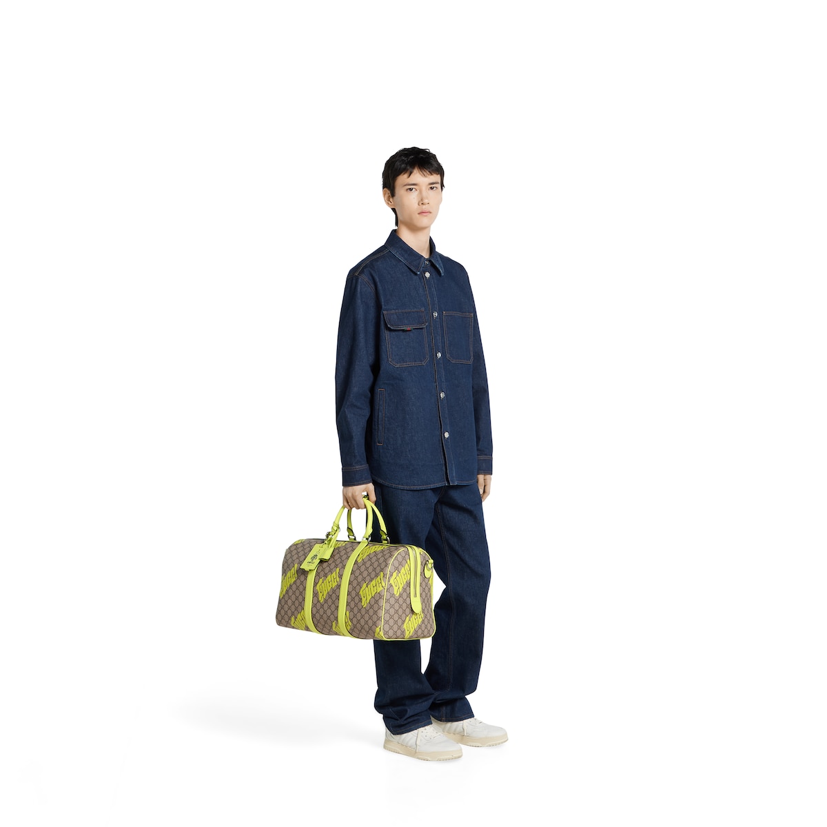 Medium duffle bag with print
