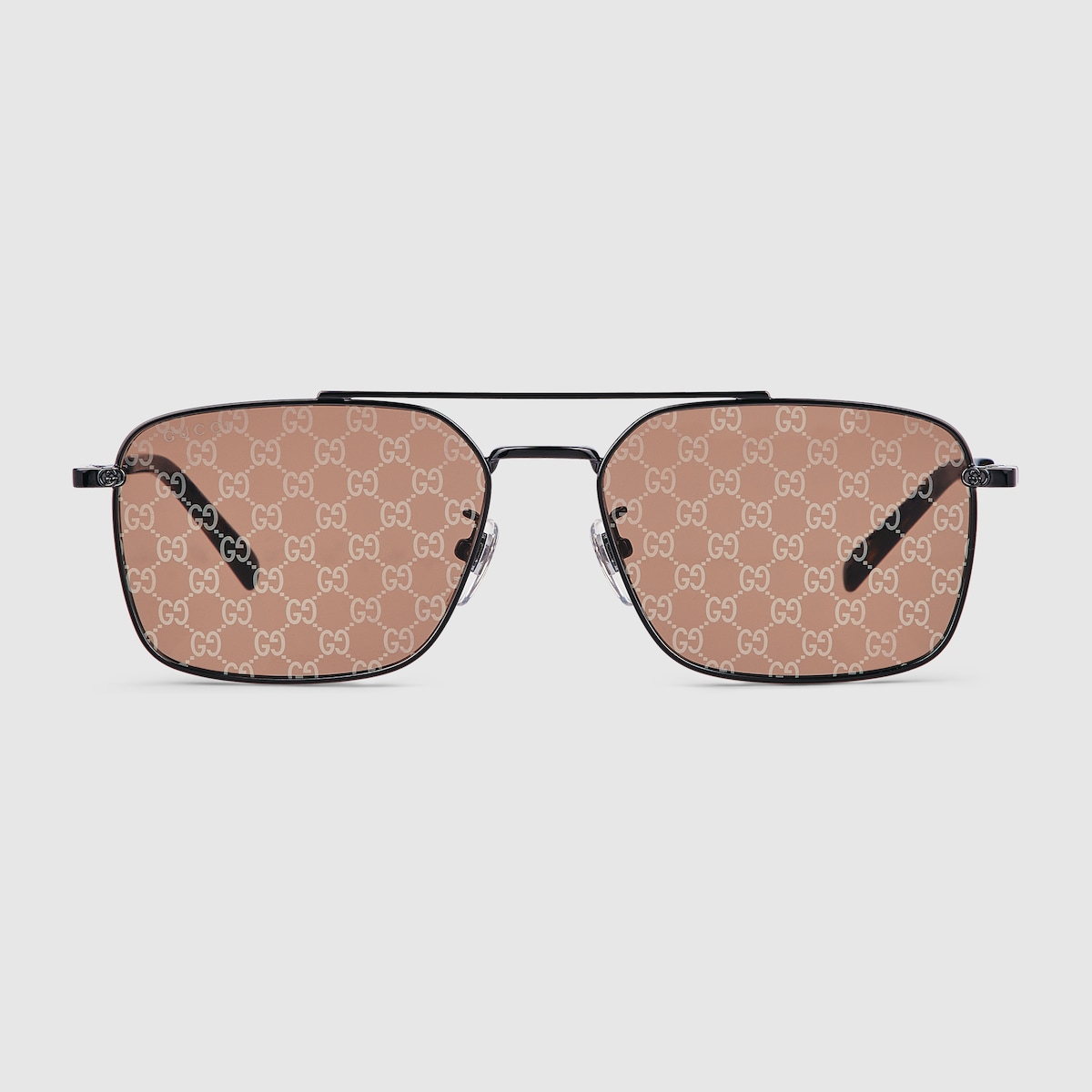 Specialized fit rectangular sunglasses in dark grey | GUCCI® US