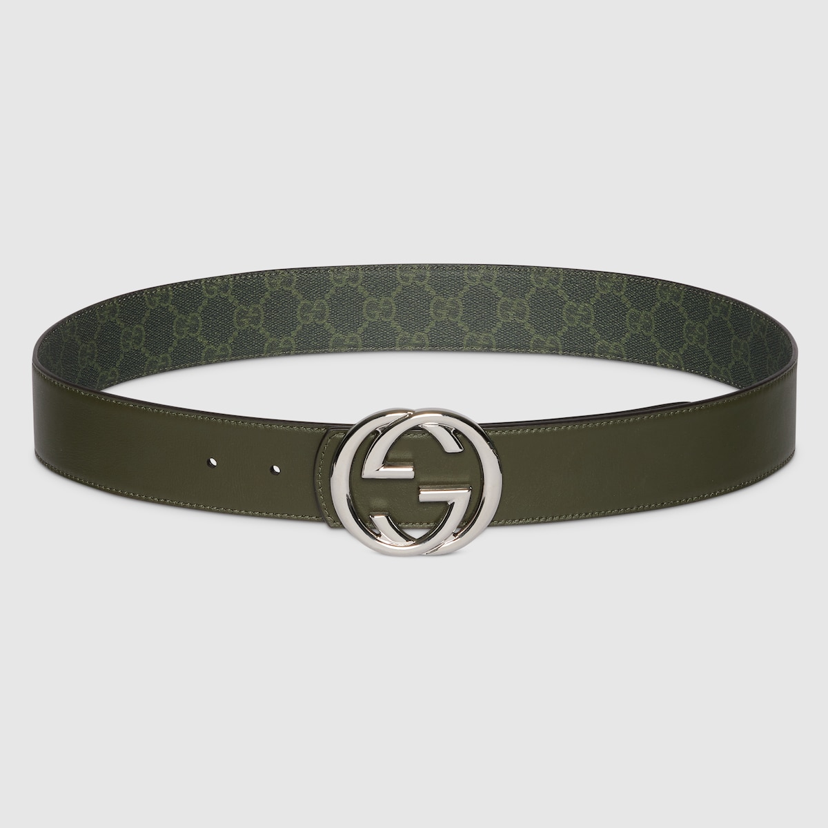 GUCCI GGパターン ベルト美品♪ GGパターン リバーシブル ベルト ・フォレストグリーン GGパターン