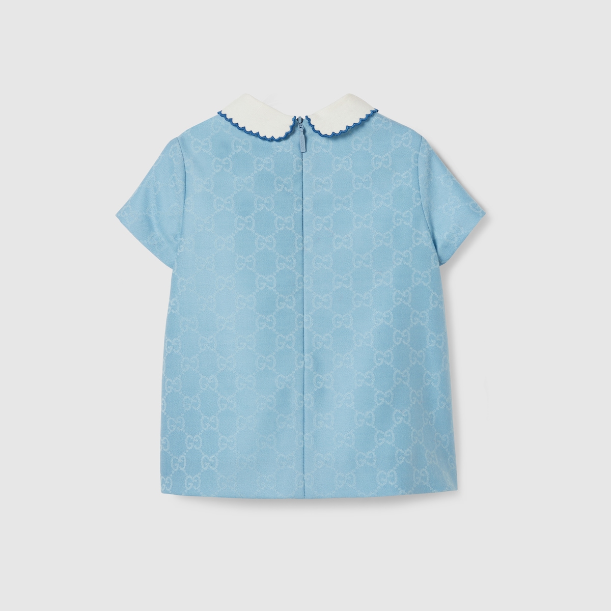 Baby GG flannel dress in light blue | GUCCI® US