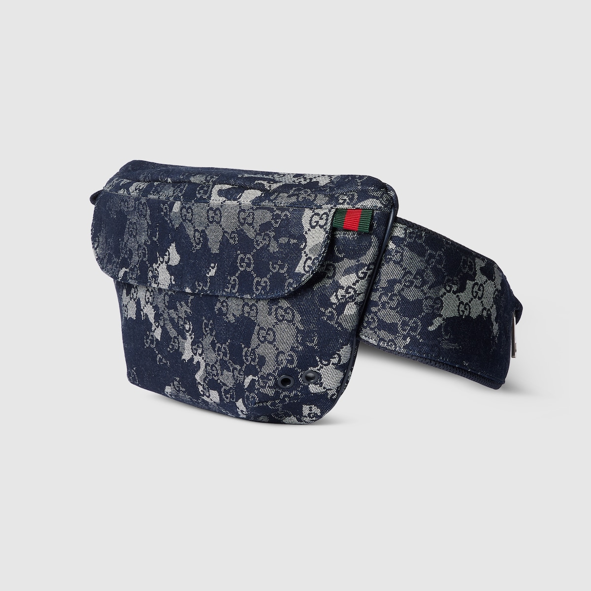 GG denim large belt bag in dark blue GG denim GUCCI® IE