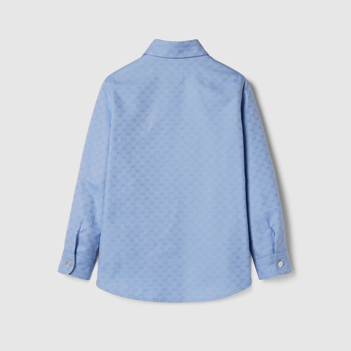 Children's Oxford cotton GG shirt in light blue