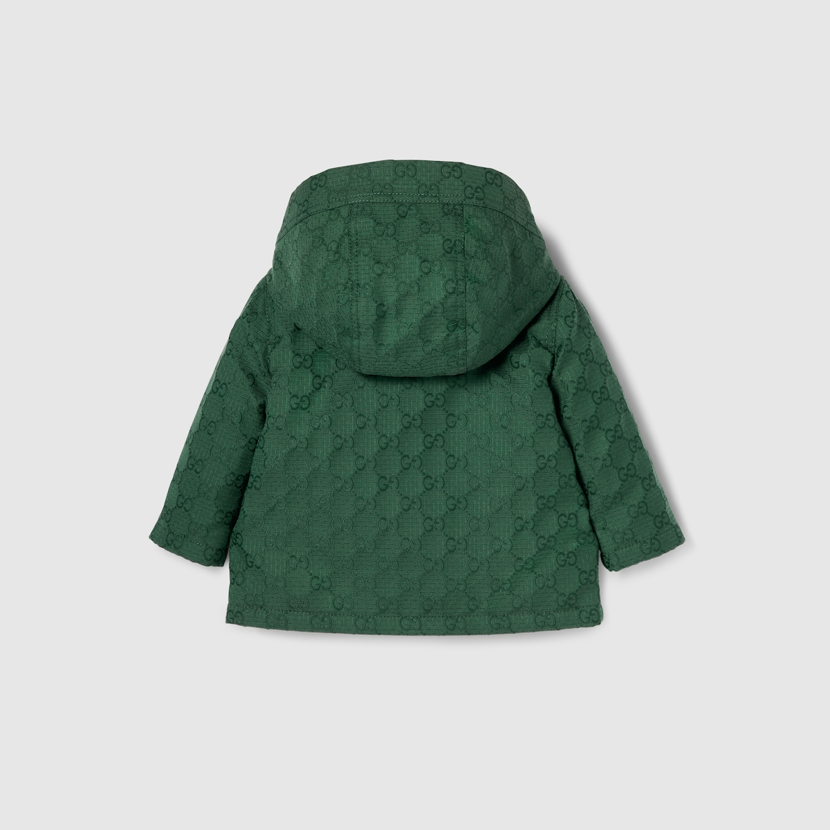 Baby GG cotton hooded jacket in green