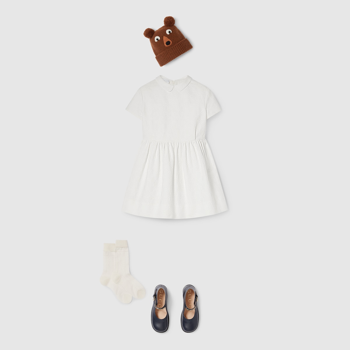 Children's GG cotton dress in light pink - thumbnail 5