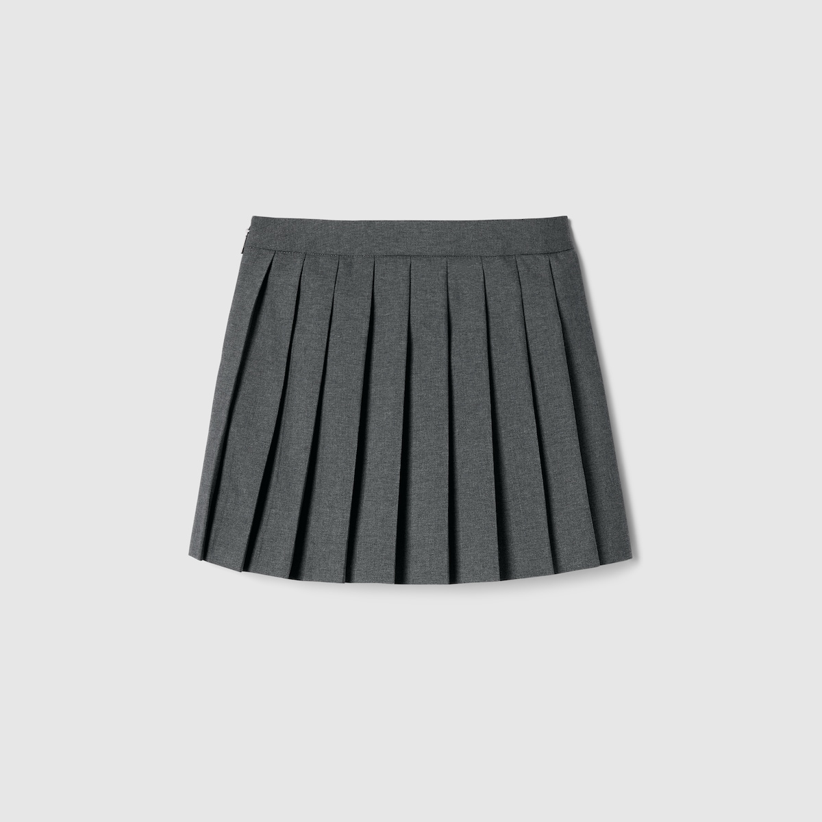 Children's wool skirt with embroidery in light grey