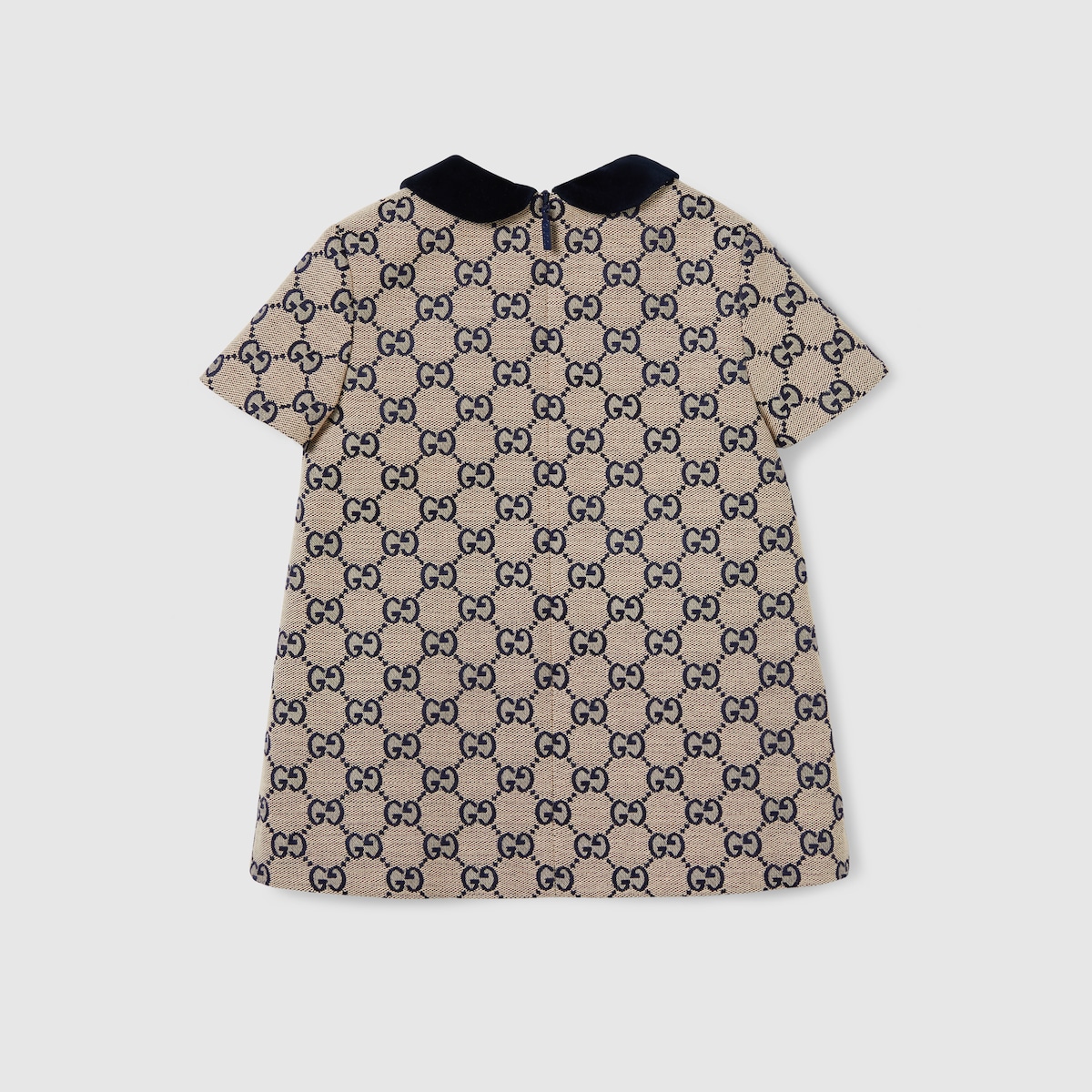 Baby GG canvas dress in beige and blue - thumbnail 2