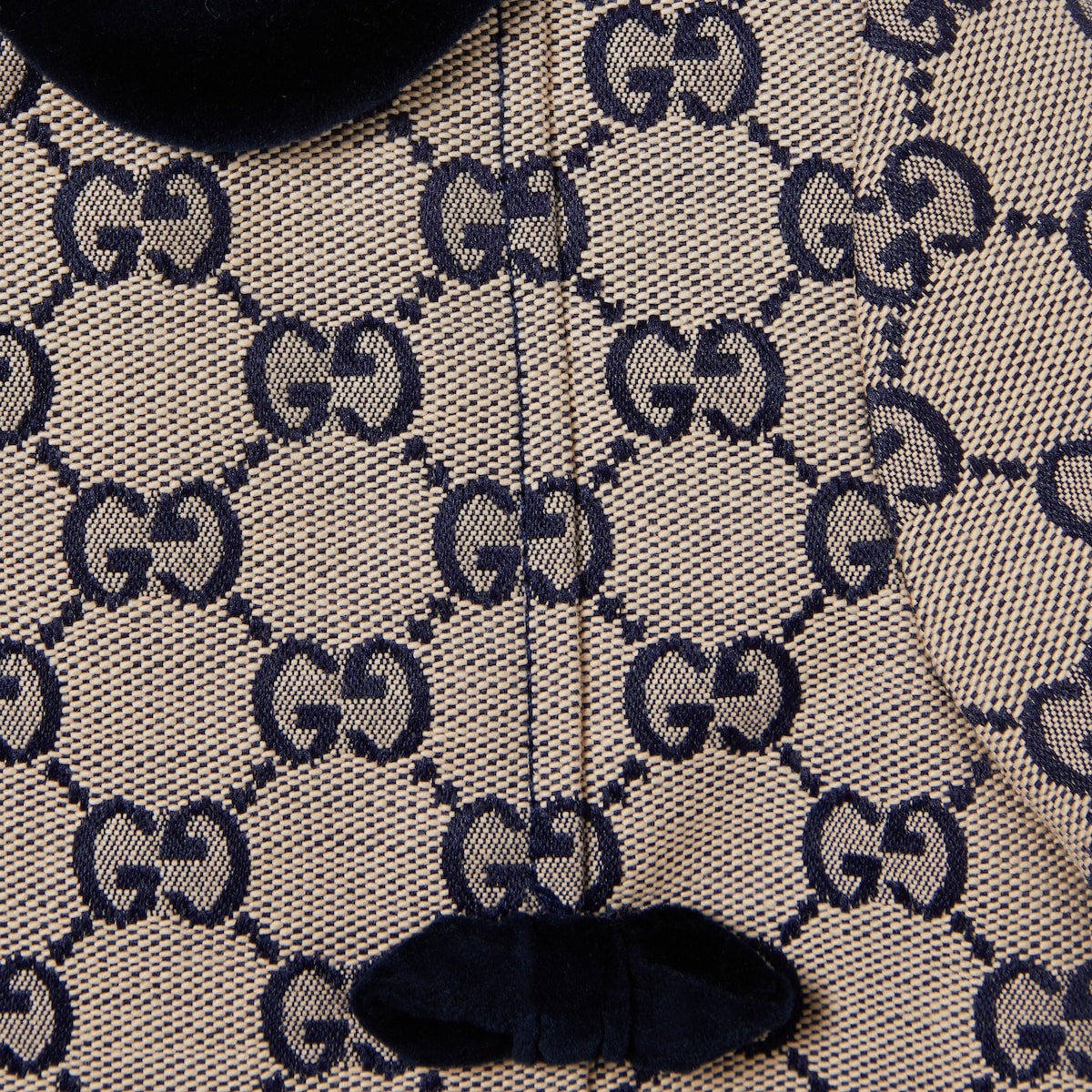 Baby GG canvas dress in beige and blue