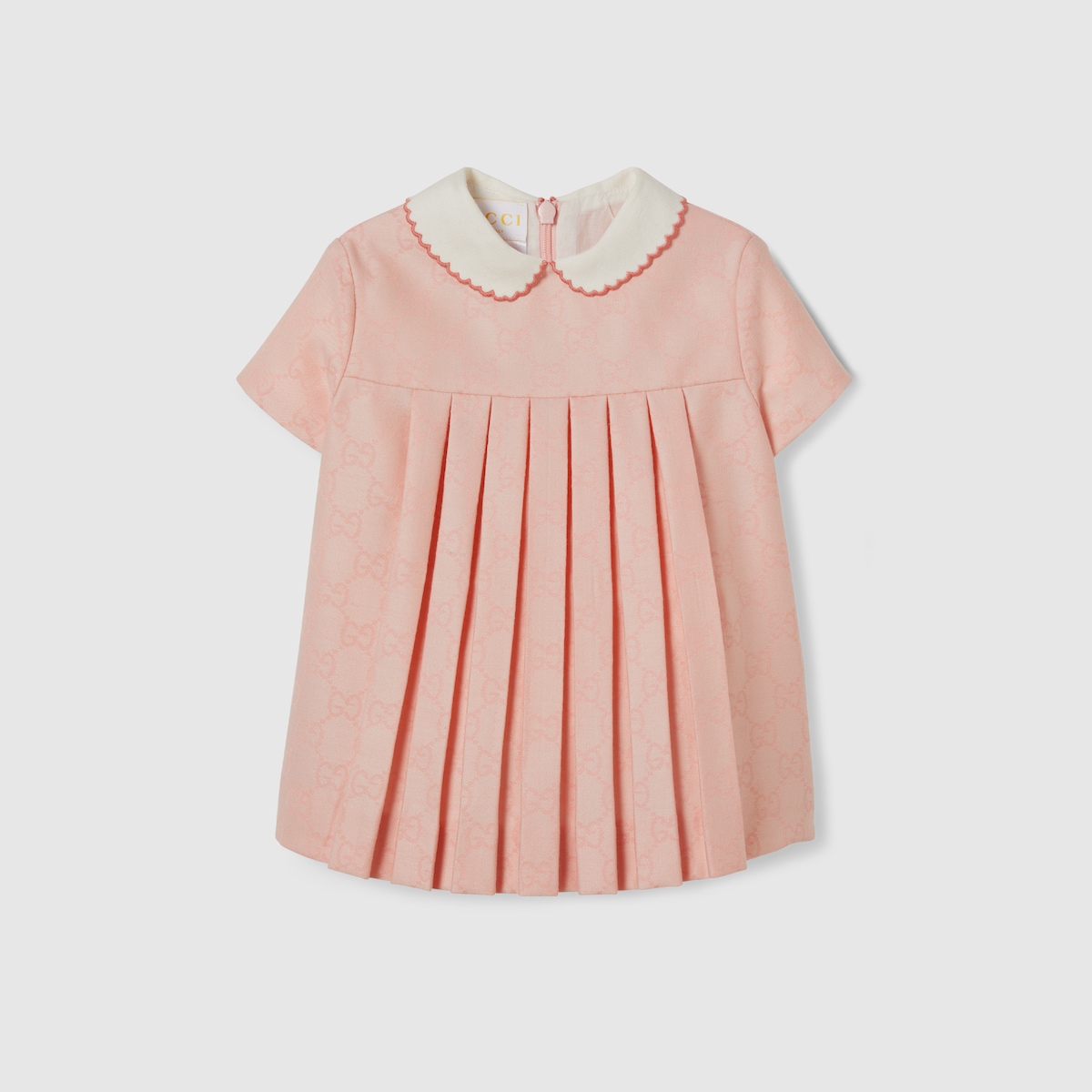 Baby GG flannel dress in light pink