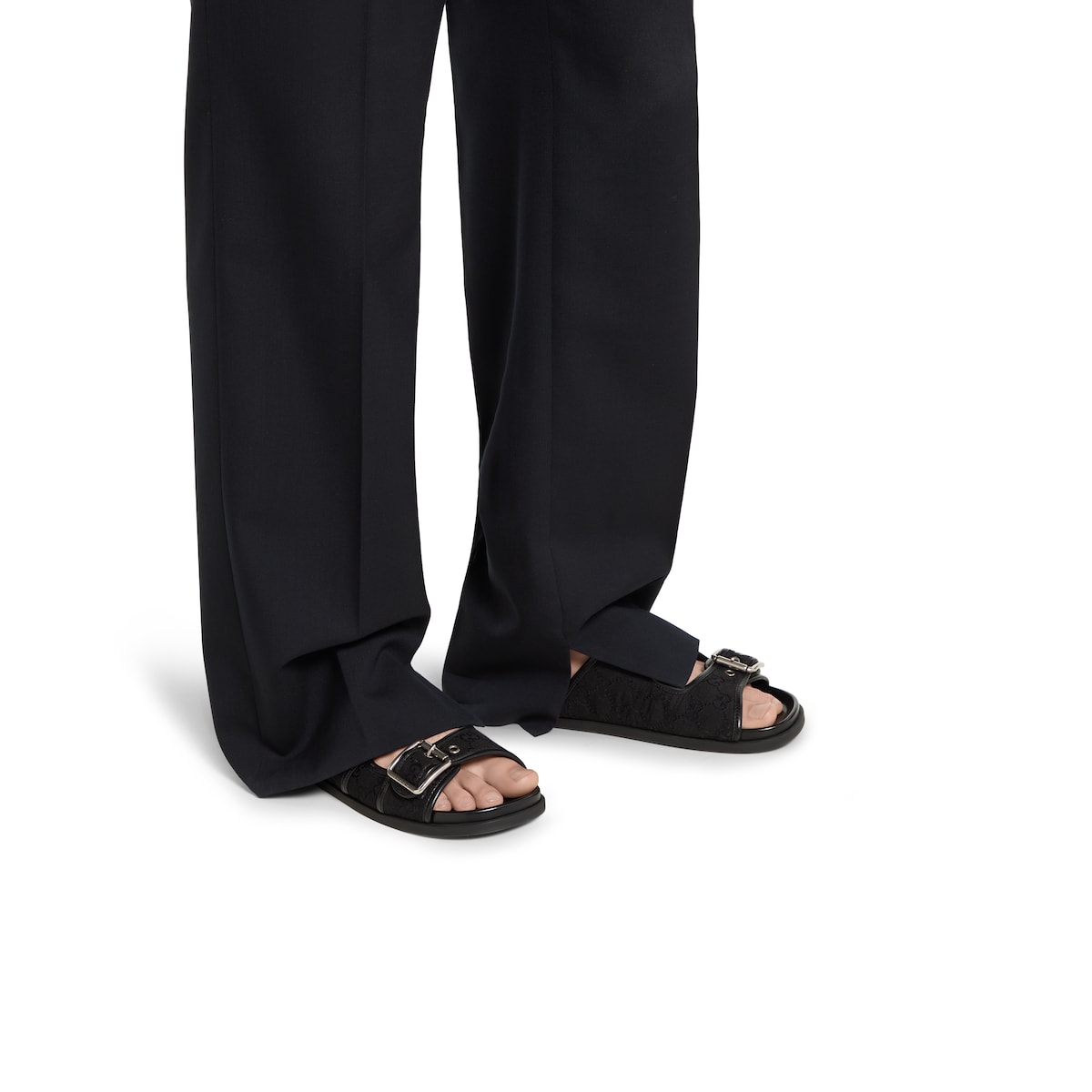 Men's slide sandal with buckles