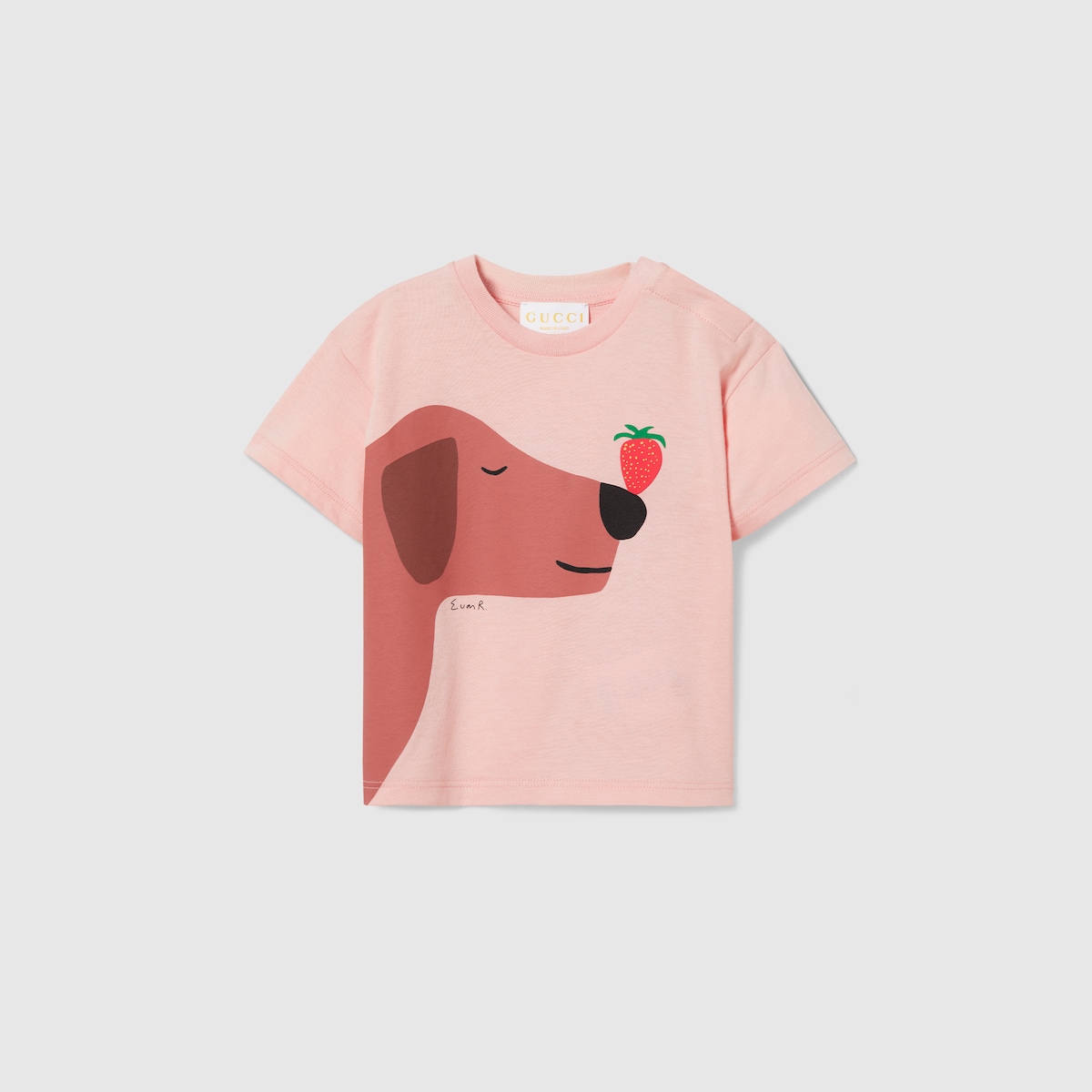 Baby printed cotton T-shirt in light pink - thumbnail 3