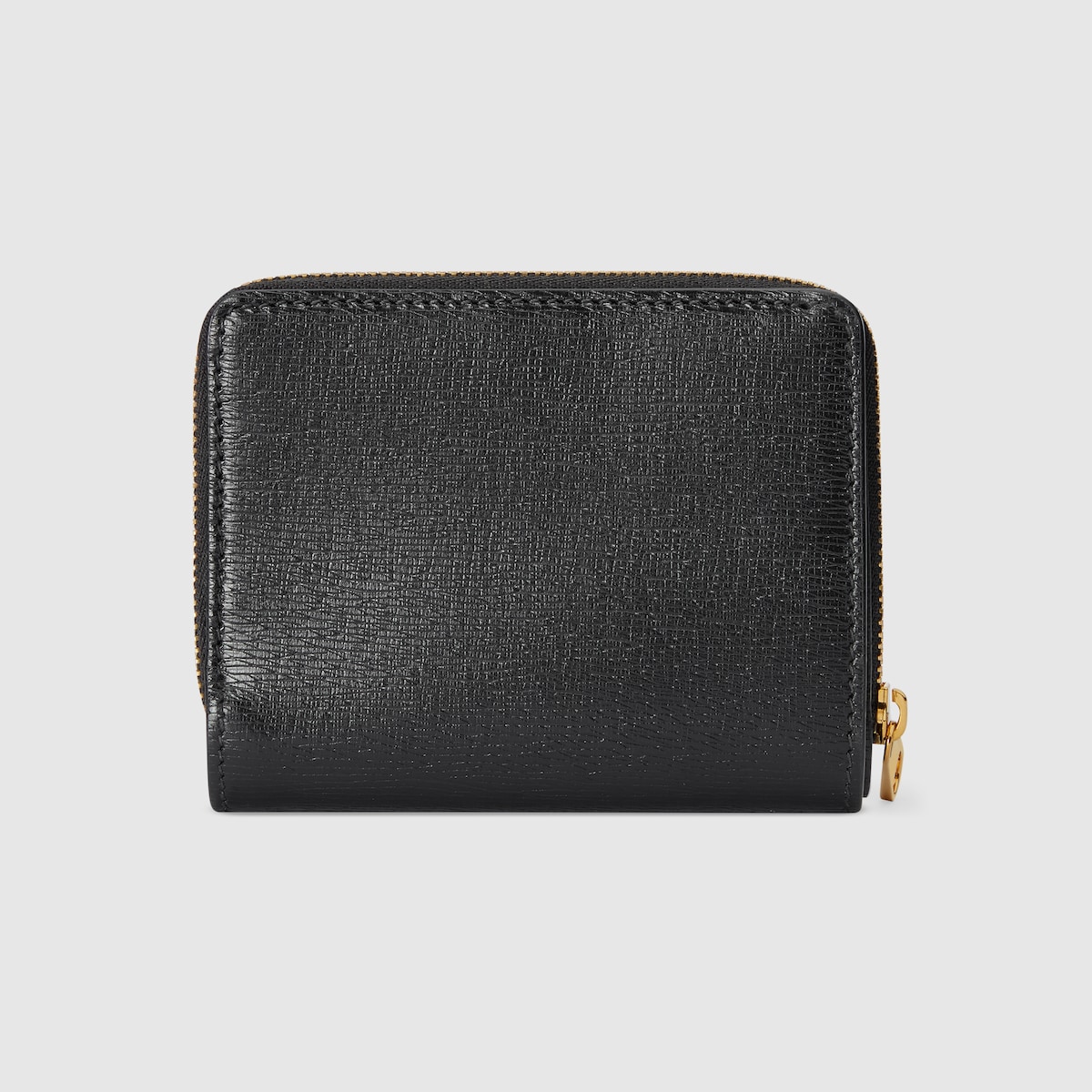 Mini wallet with Gucci script in black leather | GUCCI® US