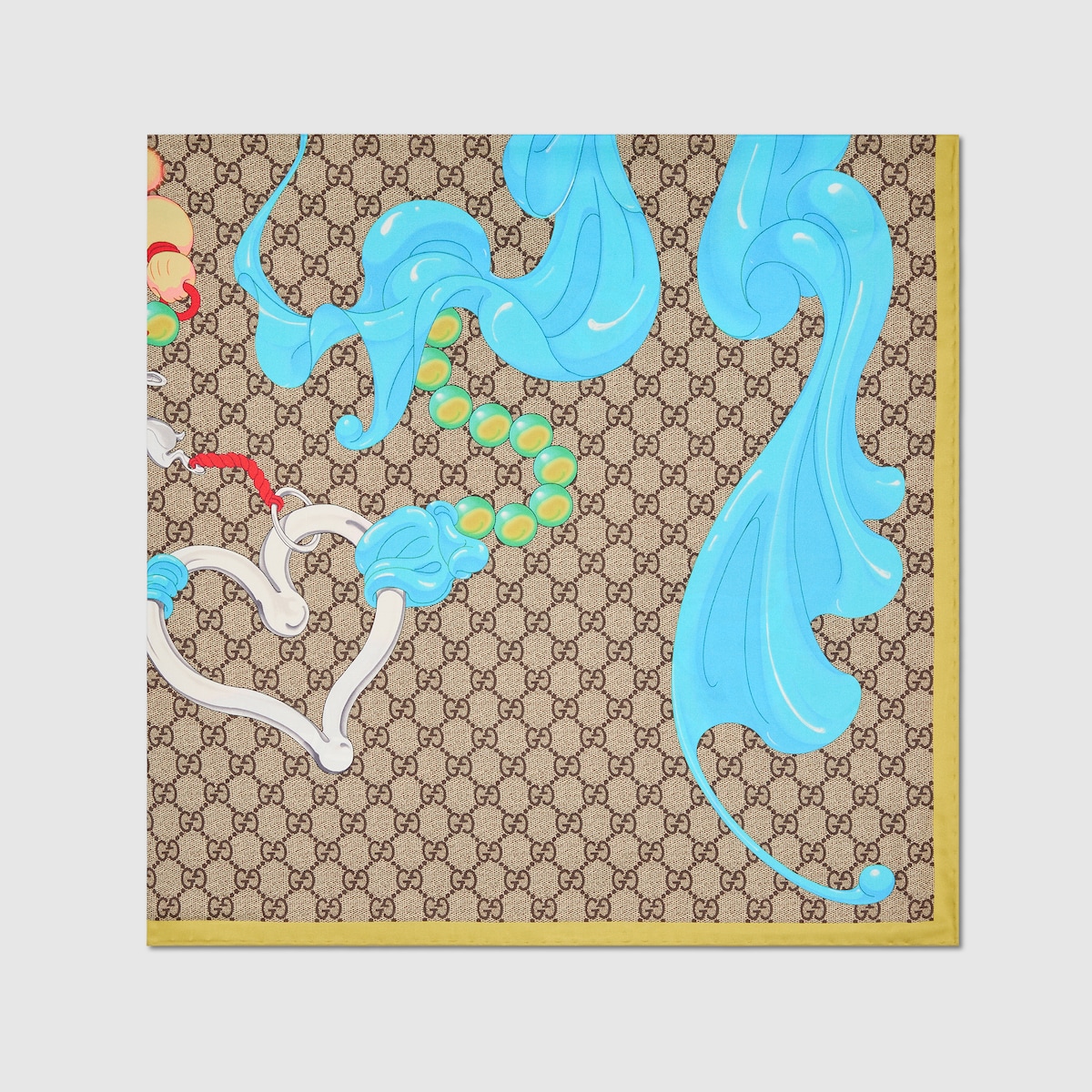 GUCCI スカーフ グッチ GUCCI スカーフ バンダナ ストール グレー レディース