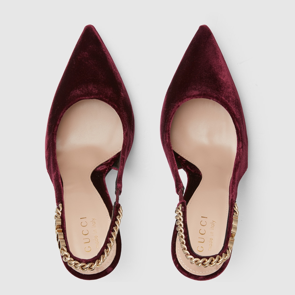 Gucci Signoria slingback pump in bordeaux velvet | GUCCI® US