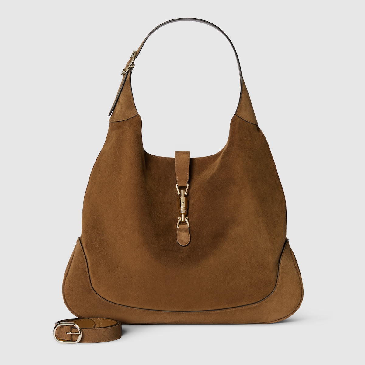 グッチ ジャッキー ジョルノ〕ショルダーバッグ ・ブラウン スエード