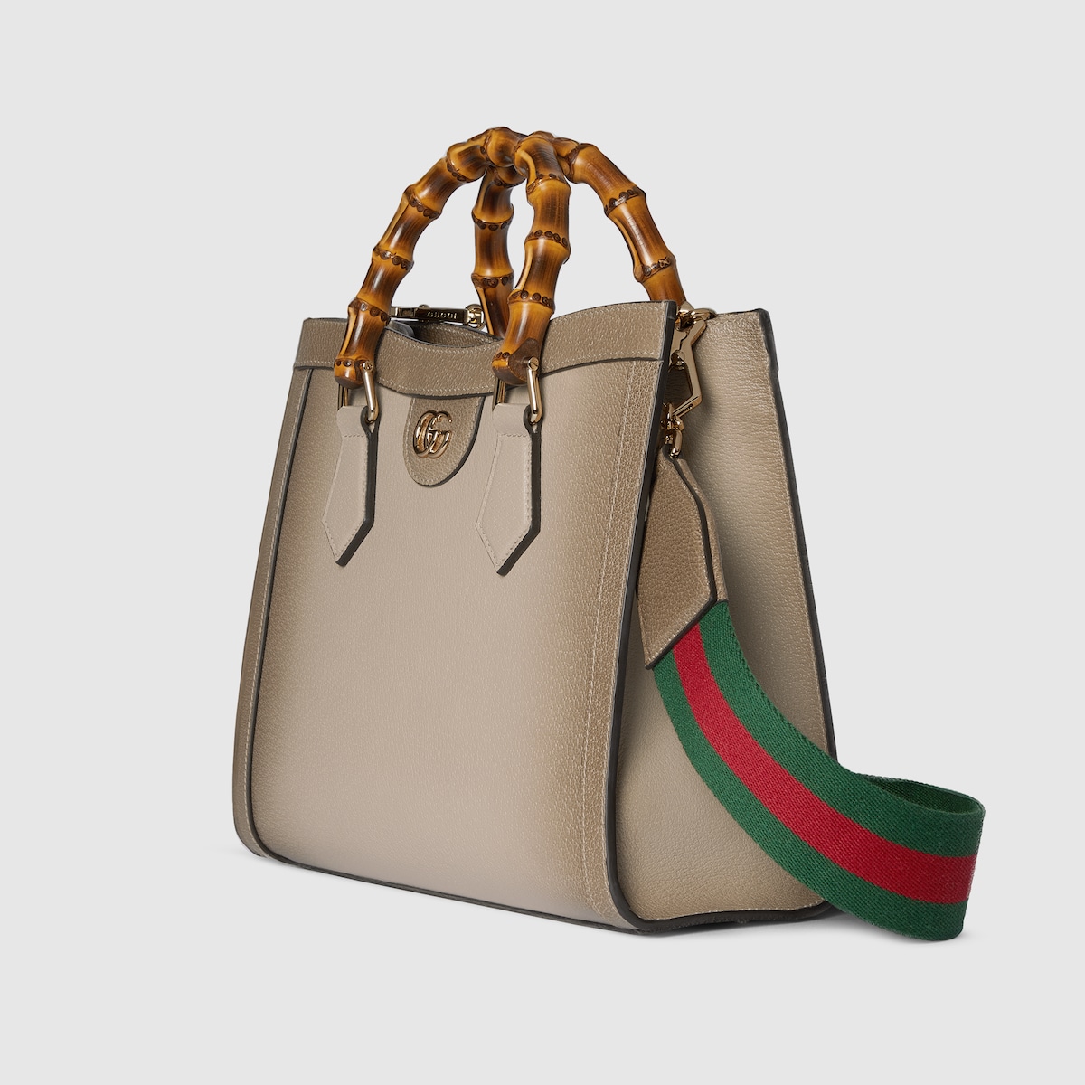 Gucci ベージュ デニム バッグ グッチ ダイアナ〕ミディアム トートバッグ ・ベージュ グラデーション