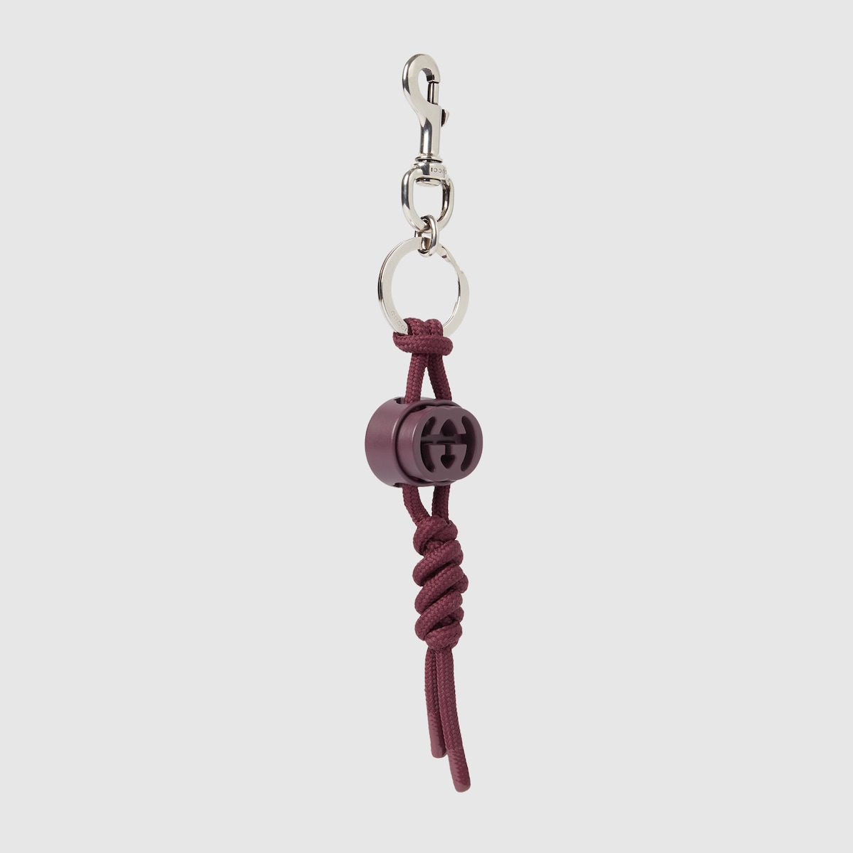 Keychain with Interlocking G in Rosso Ancora red rope