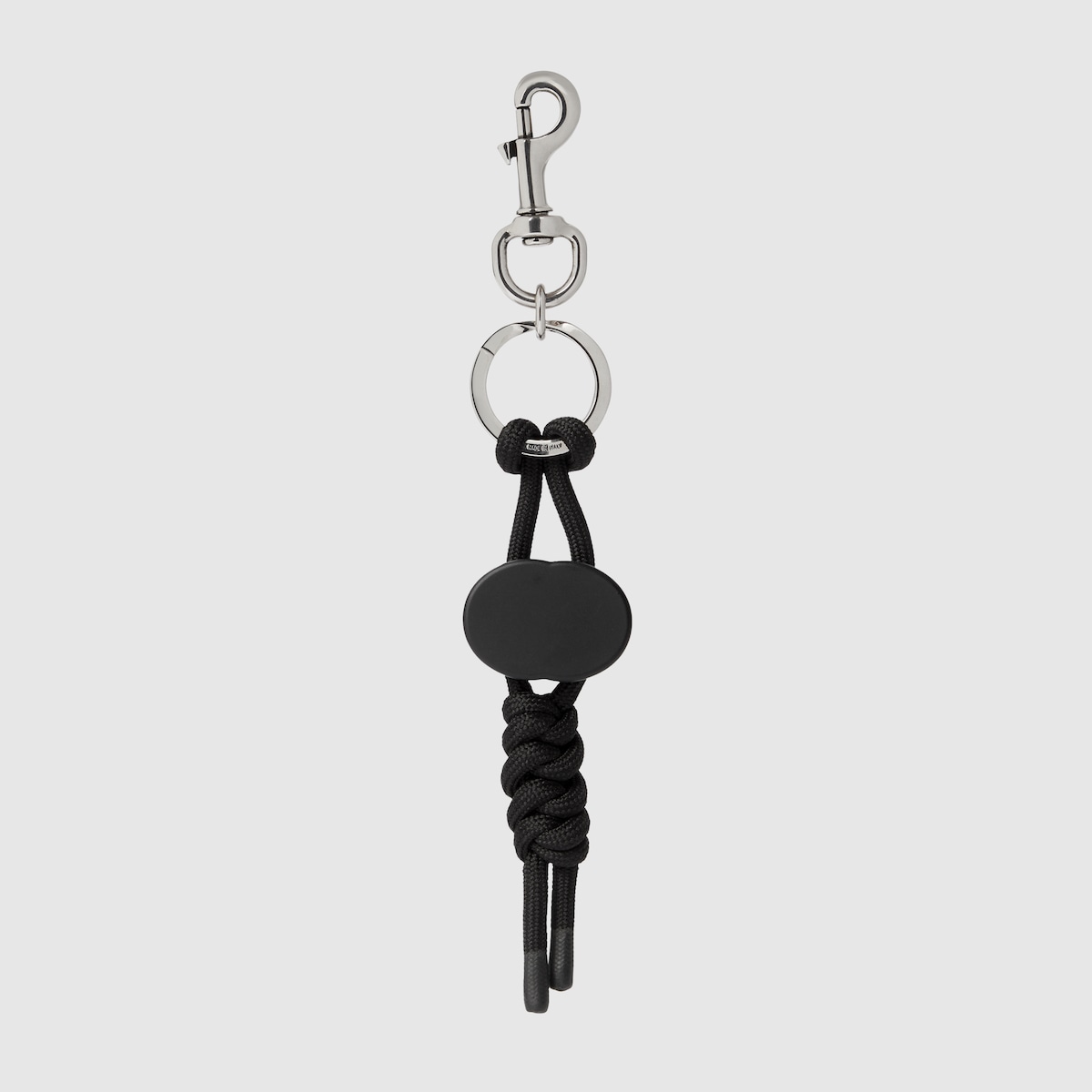 Keychain with Interlocking G in black rope | GUCCI® US