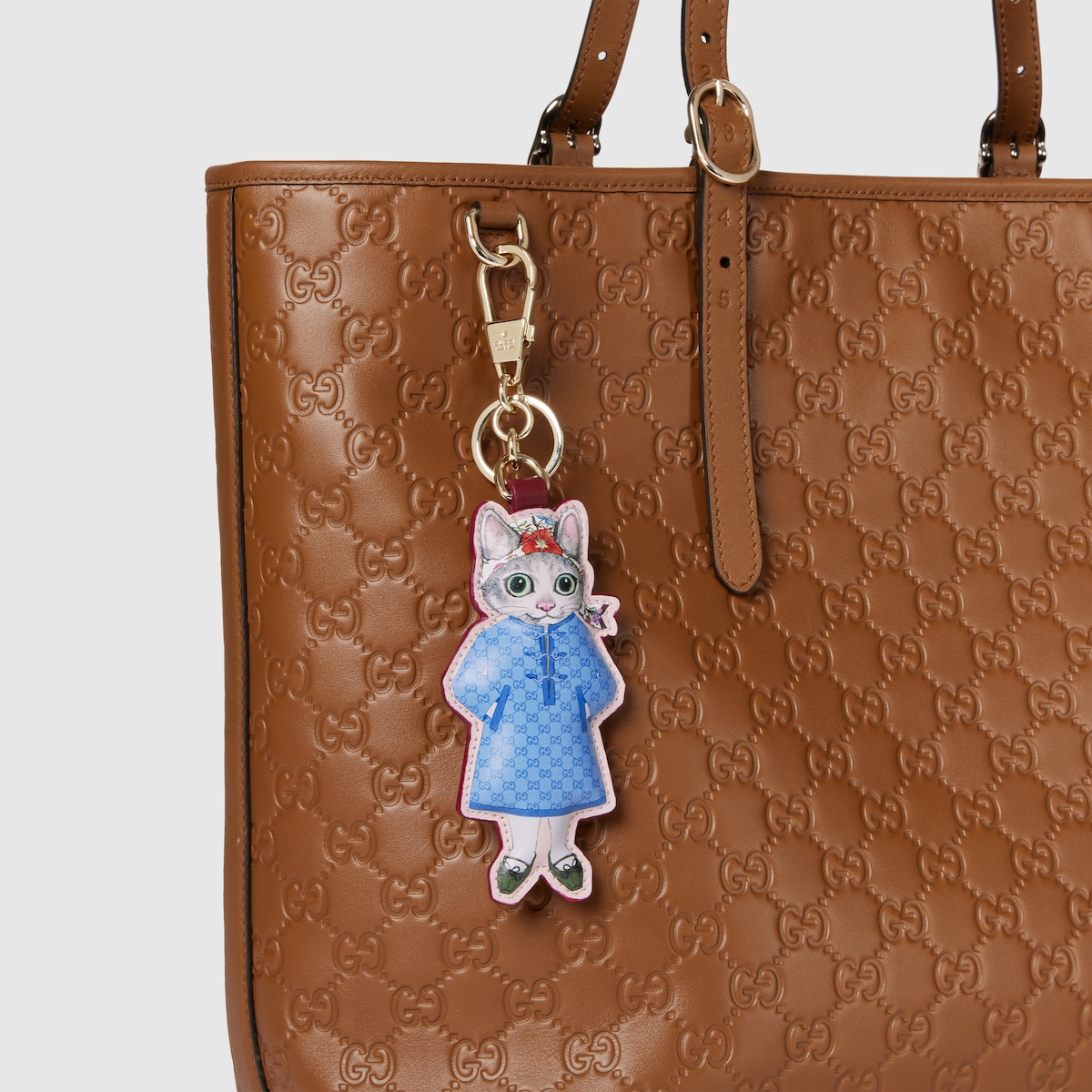 日本限定　ヒグチユウコ　GUCCI キーチェーン　ボーちゃん　ボリス 日本限定 ヒグチユウコ 猫 （BO）キーチェーン ・ライトブルー