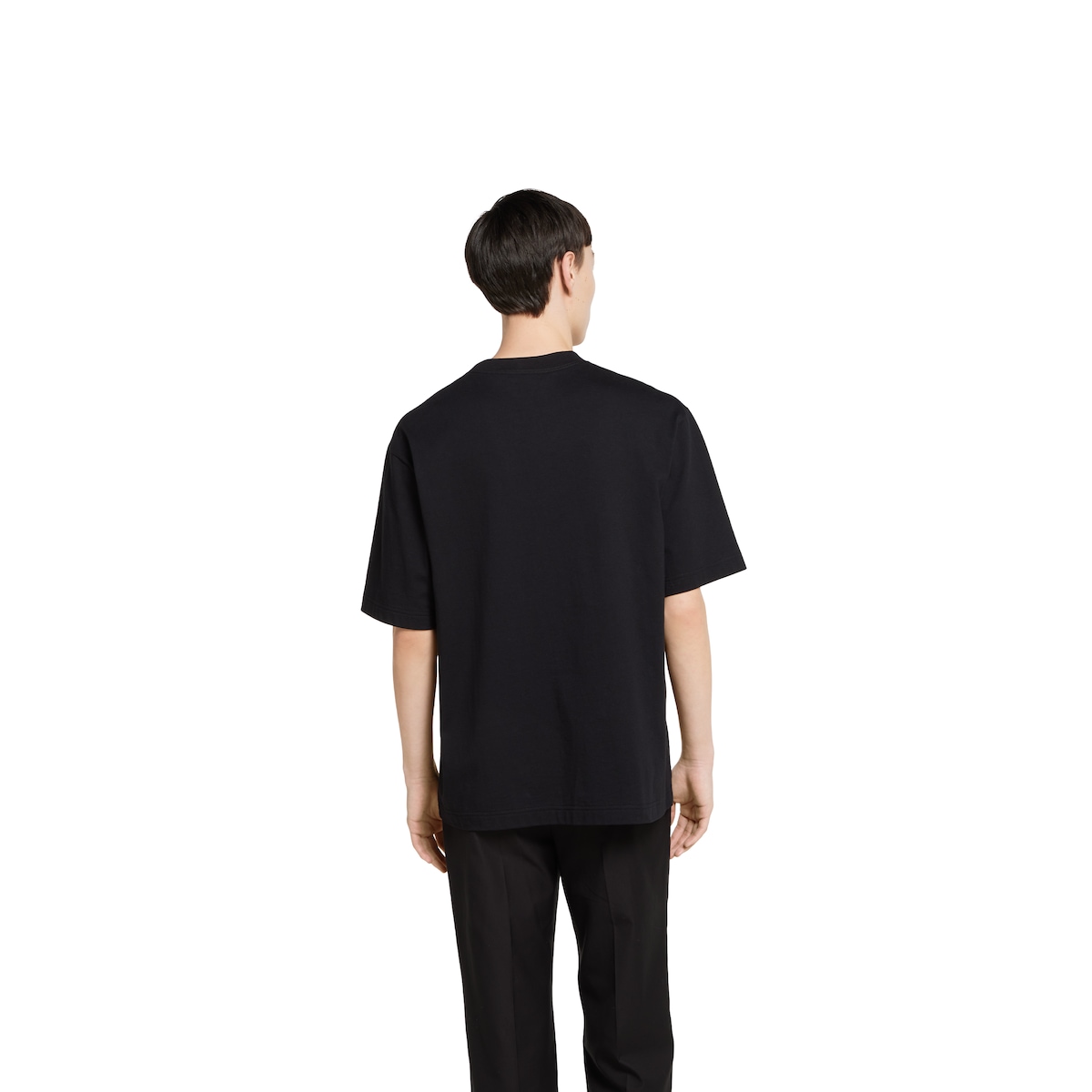 Printed cotton jersey T-shirt in black | GUCCI® US