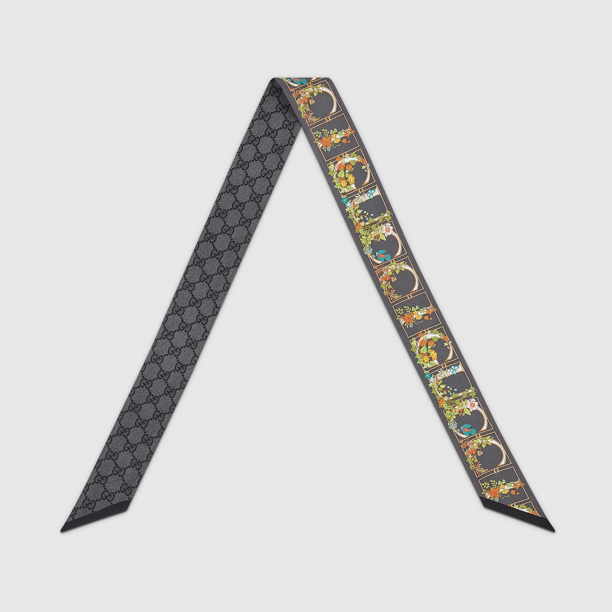 【関税＆送料込み】Gucci Silk Twill Bow Printed silk twill ribbon in black | GUCCI® US