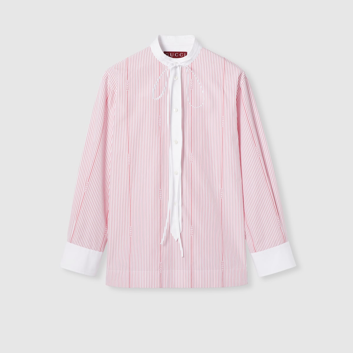 Tocchiページ Gucci cotton fil coupé shirt in white and red | GUCCI® CA