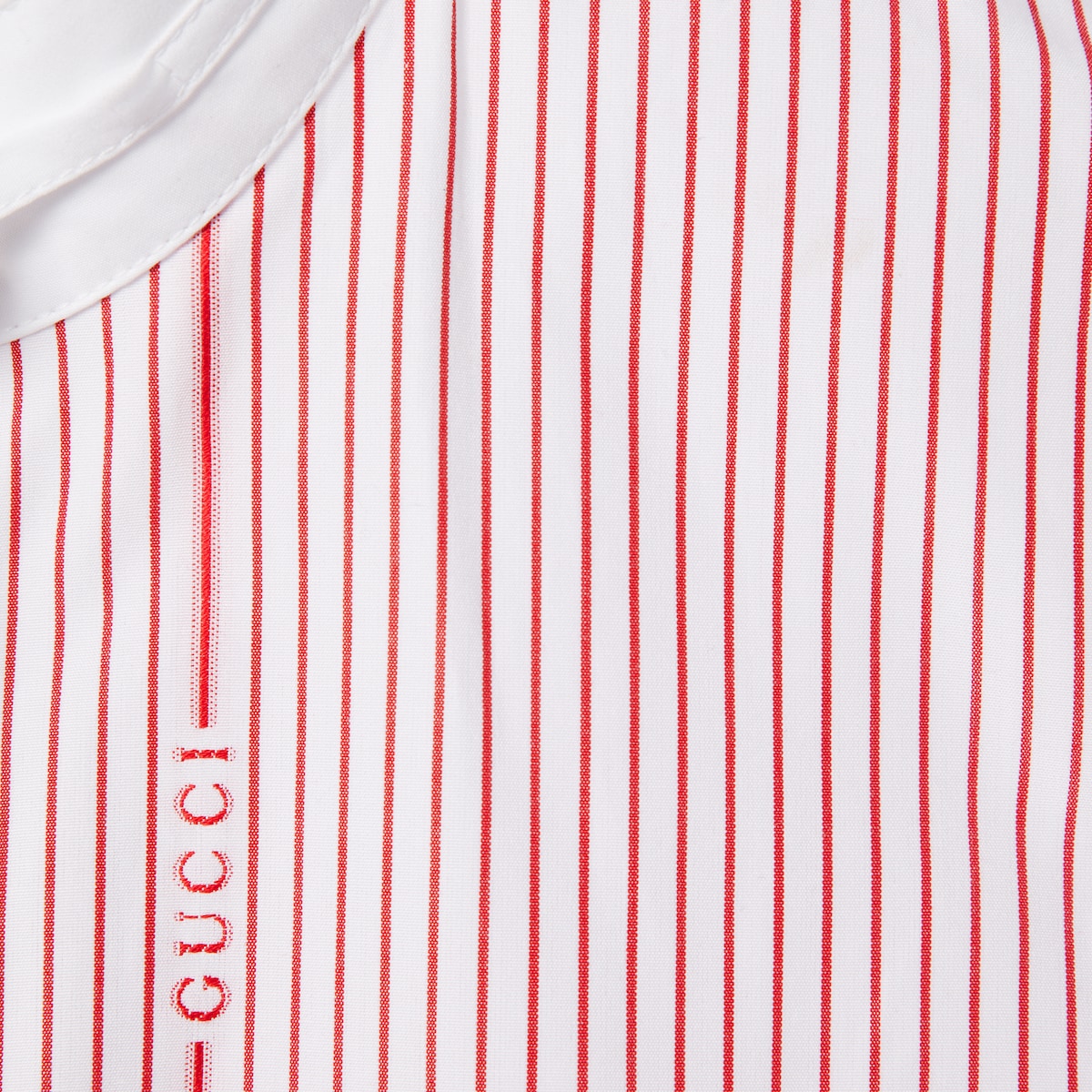 トップス chi Gucci cotton fil coupé shirt in white and red | GUCCI® CA