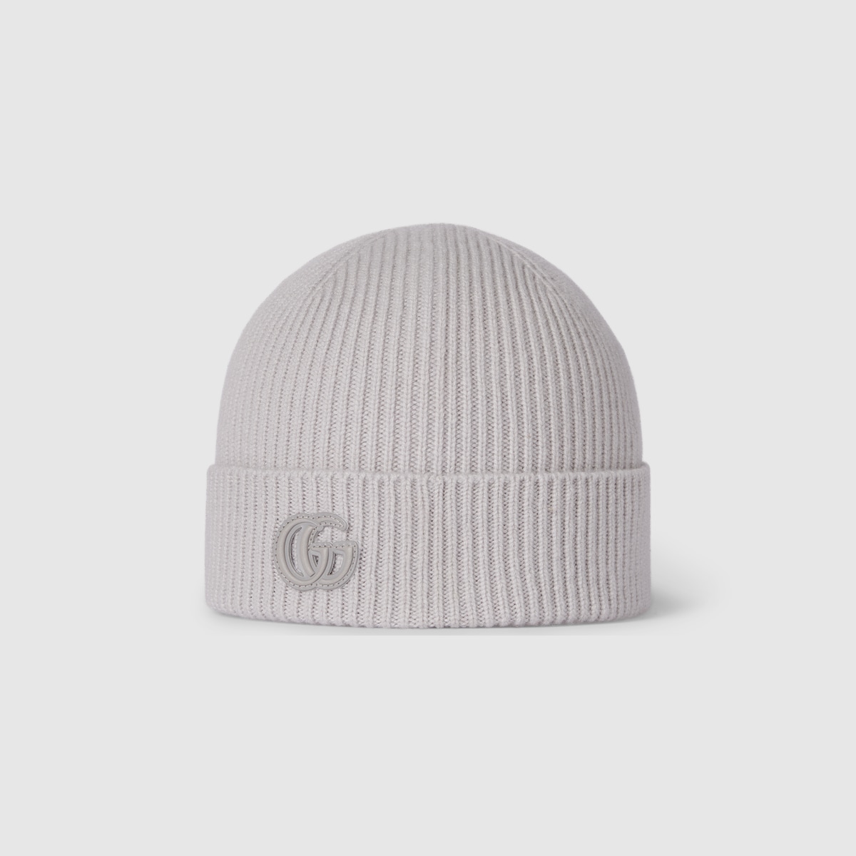 Cashmere hat with patch in beige - thumbnail 3