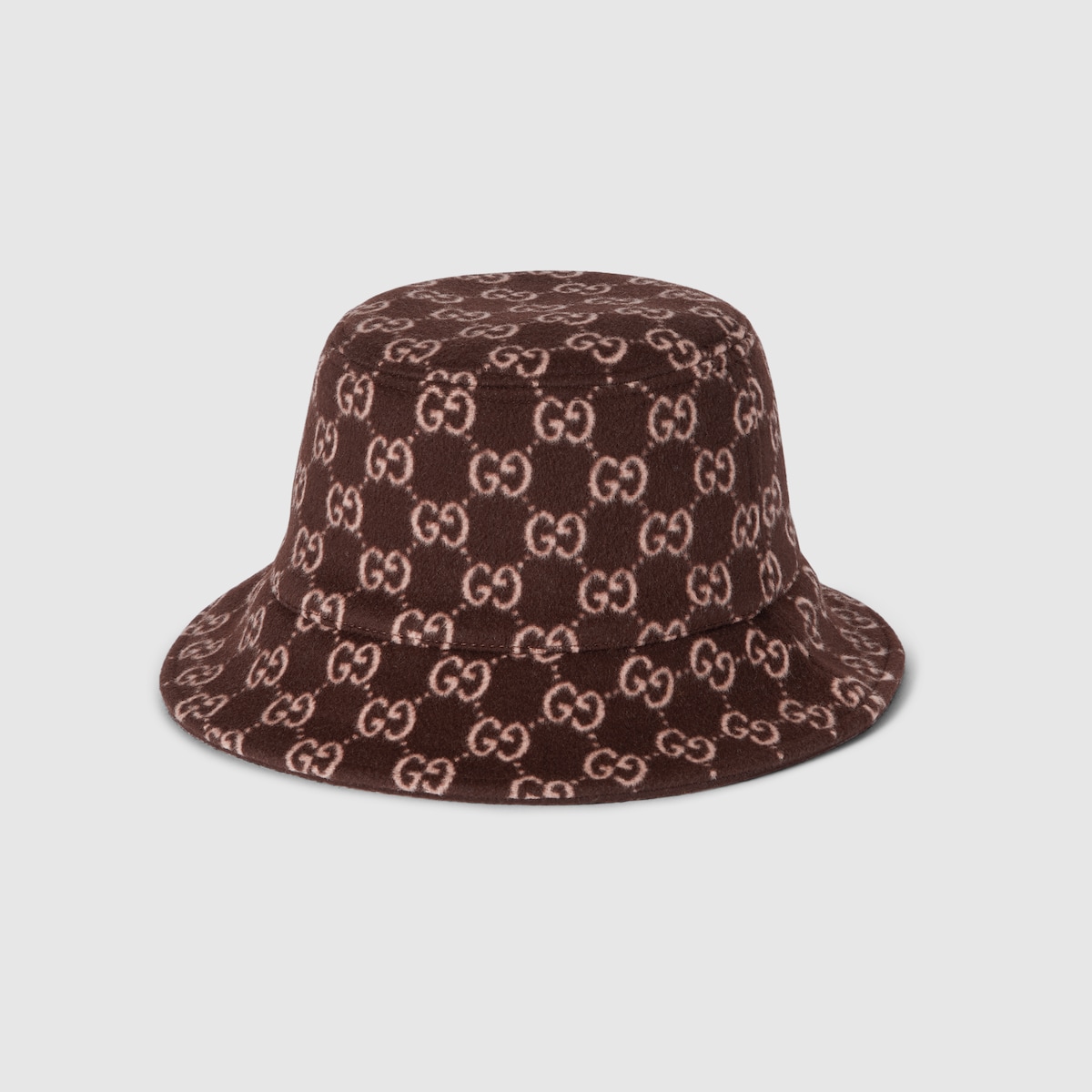 GUCCI ブラウンウールハット XL GG wool bucket hat in dark brown | GUCCI® US