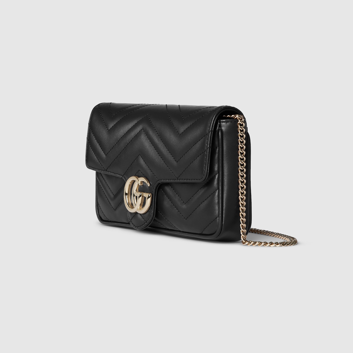 GG Marmont small shoulder bag in black leather | GUCCI® US