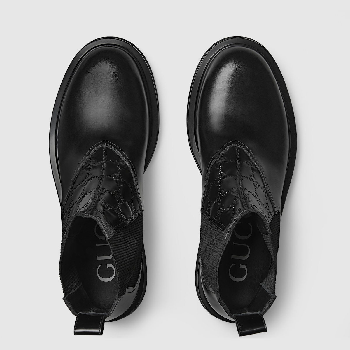 グッチ ブーツ ブラック レザー GG柄 裏張り張替済 831264_AAEZG_1000_012_100_0000