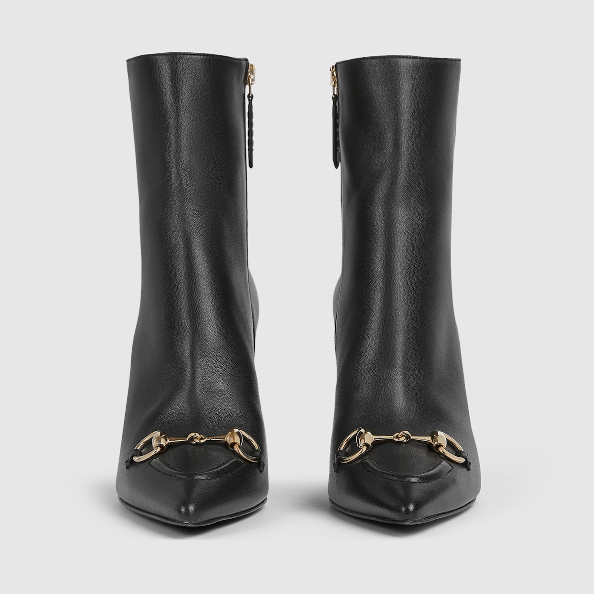 ホースビット付き ウィメンズ アンクルブーツ ・ブラック レザー