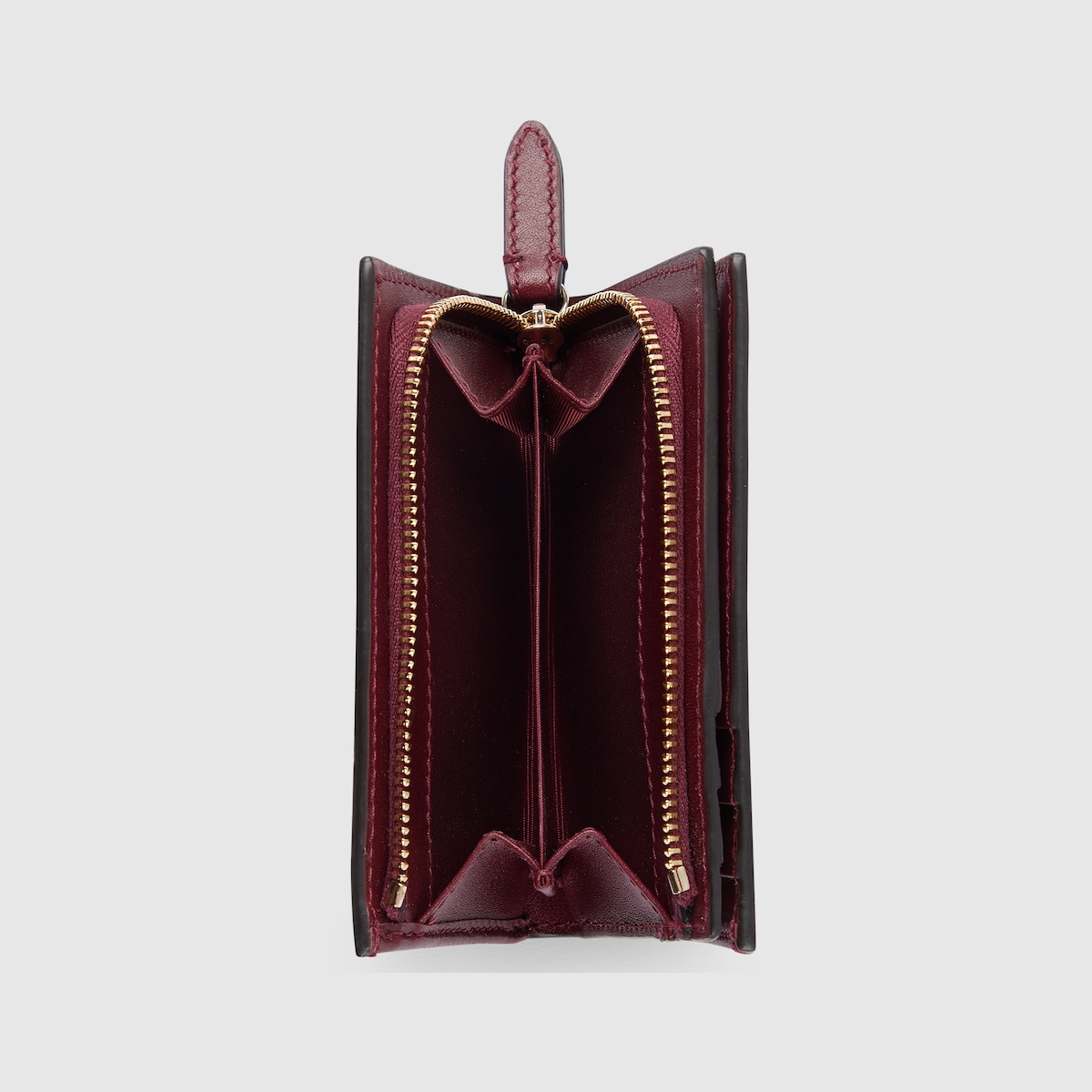 グッチアンコラレッドウォレットレザーレディース GG Emblem small wallet in Rosso Ancora red GG leather
